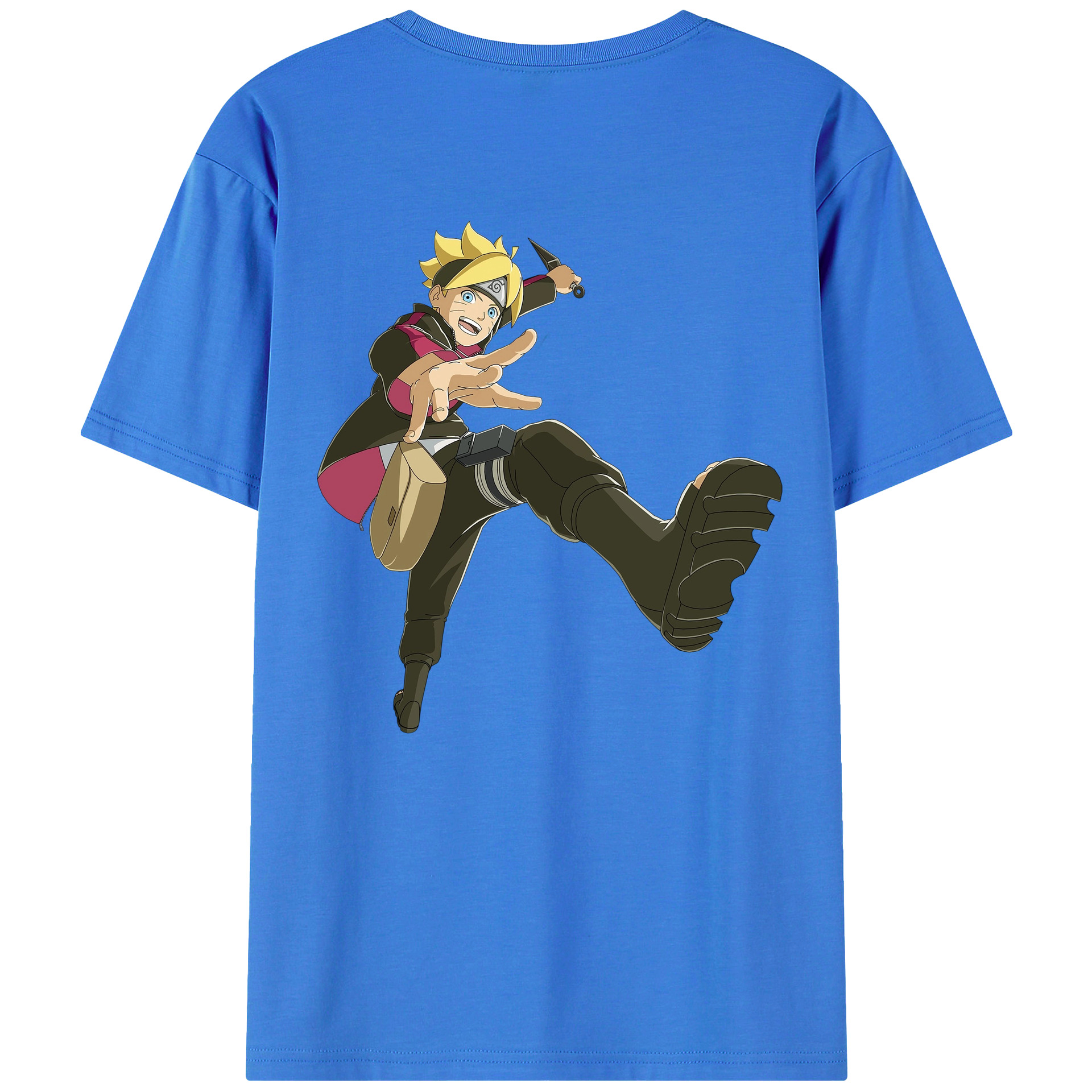 （画像用） NARUTO -ナルト- うずまき ボルト Uzumaki Boruto 綿100％半袖Tシャツ（背面プリント）