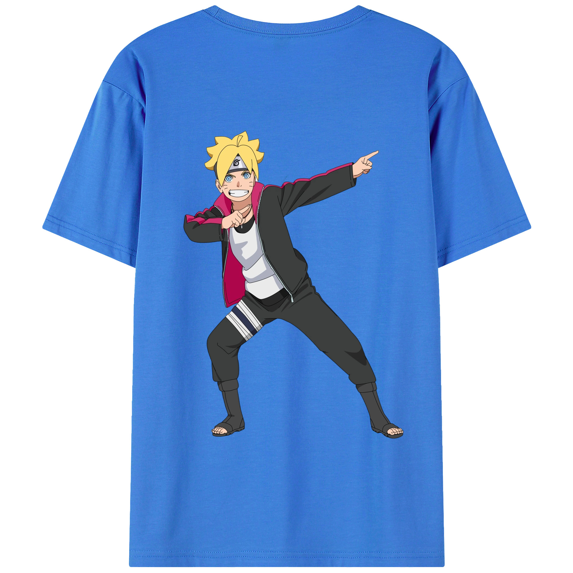 （画像用） NARUTO -ナルト- うずまき ボルト Uzumaki Boruto 綿100％半袖Tシャツ（背面プリント）
