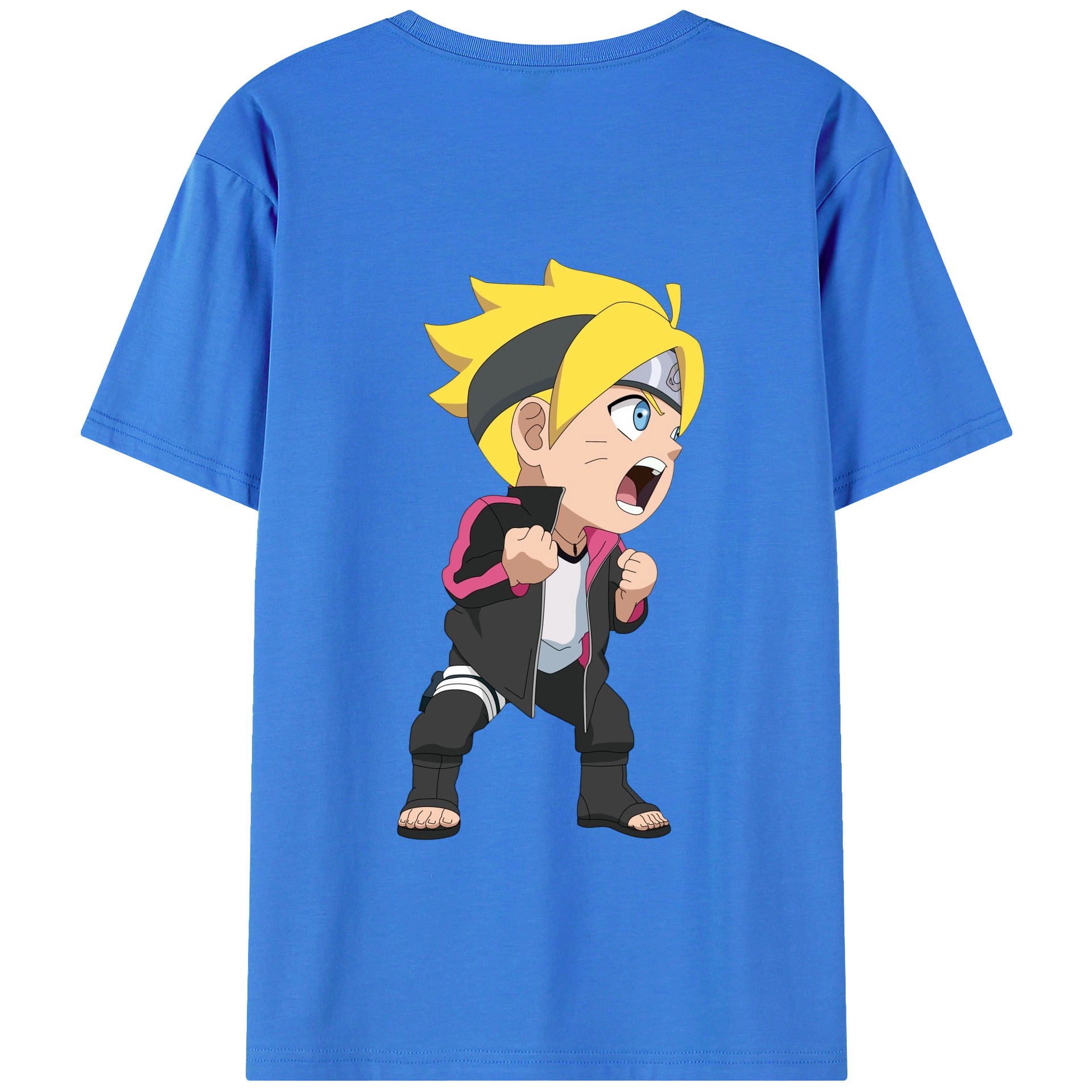 （画像用） NARUTO -ナルト- うずまき ボルト Uzumaki Boruto 綿100％半袖Tシャツ（背面プリント）