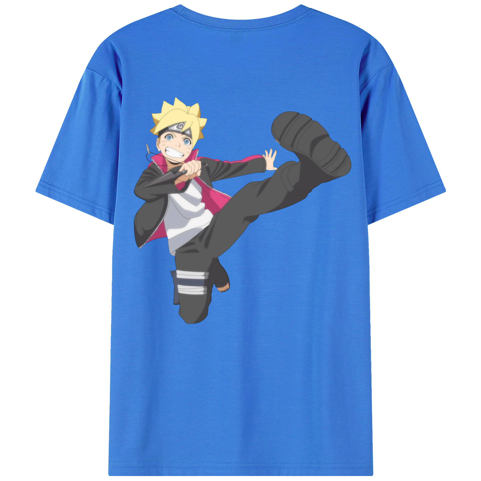 （画像用） NARUTO -ナルト- うずまき ボルト Uzumaki Boruto 綿100％半袖Tシャツ（背面プリント）