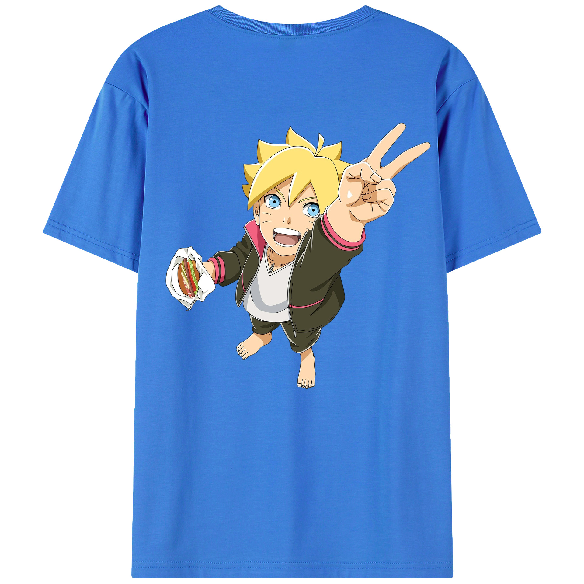 （画像用） NARUTO -ナルト- うずまき ボルト Uzumaki Boruto 綿100％半袖Tシャツ（背面プリント）