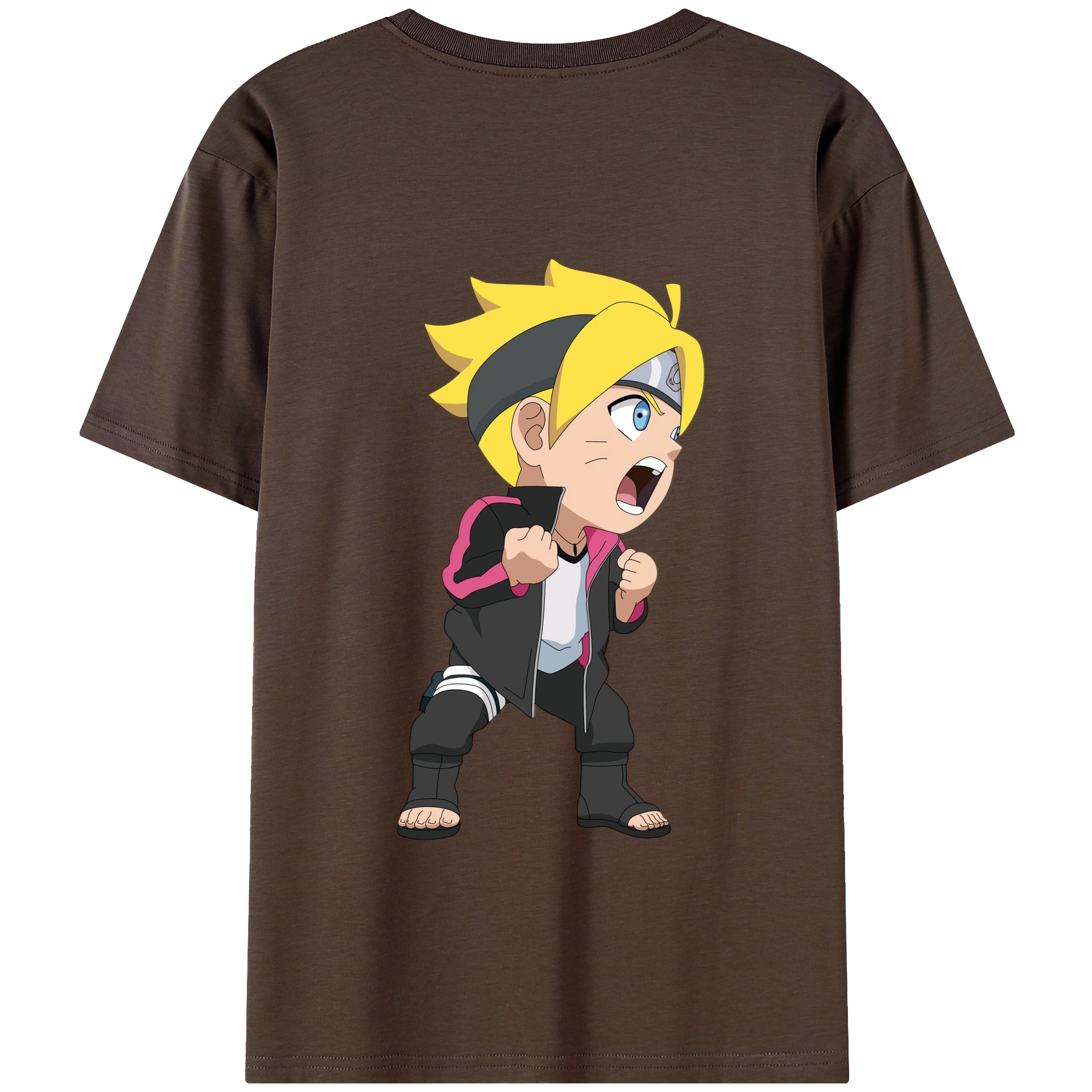 （画像用） NARUTO -ナルト- うずまき ボルト Uzumaki Boruto 綿100％半袖Tシャツ（背面プリント）