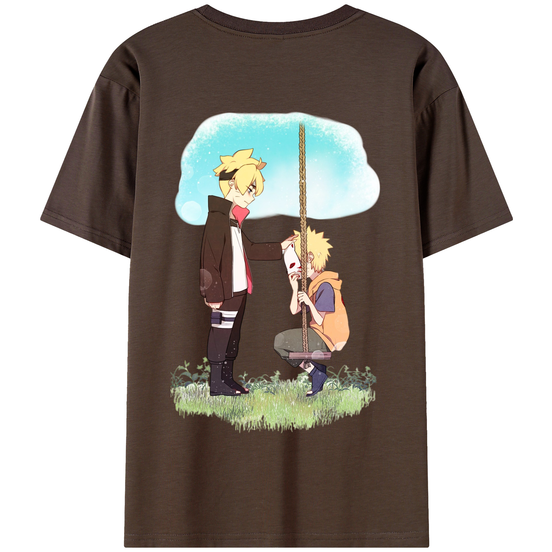 （画像用） NARUTO -ナルト- うずまき ボルト Uzumaki Boruto 綿100％半袖Tシャツ（背面プリント）