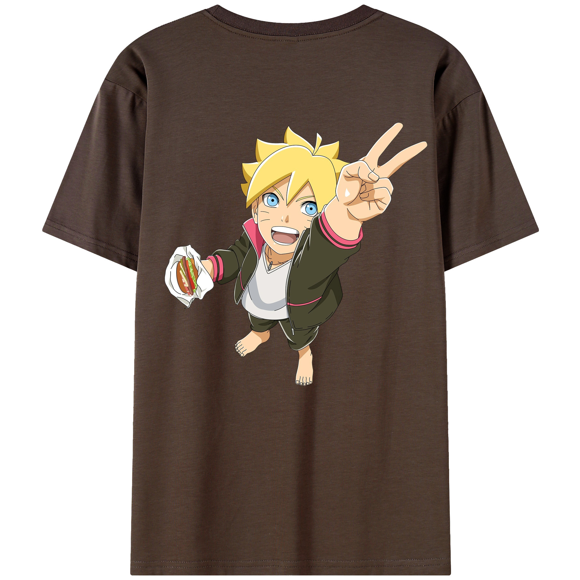 （画像用） NARUTO -ナルト- うずまき ボルト Uzumaki Boruto 綿100％半袖Tシャツ（背面プリント）