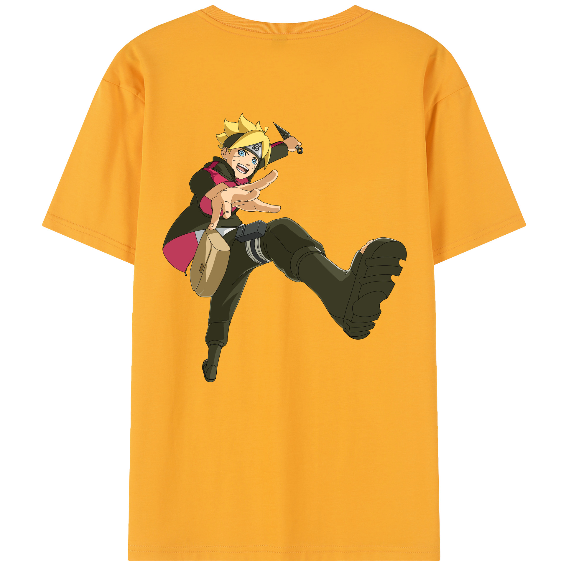 （画像用） NARUTO -ナルト- うずまき ボルト Uzumaki Boruto 綿100％半袖Tシャツ（背面プリント）