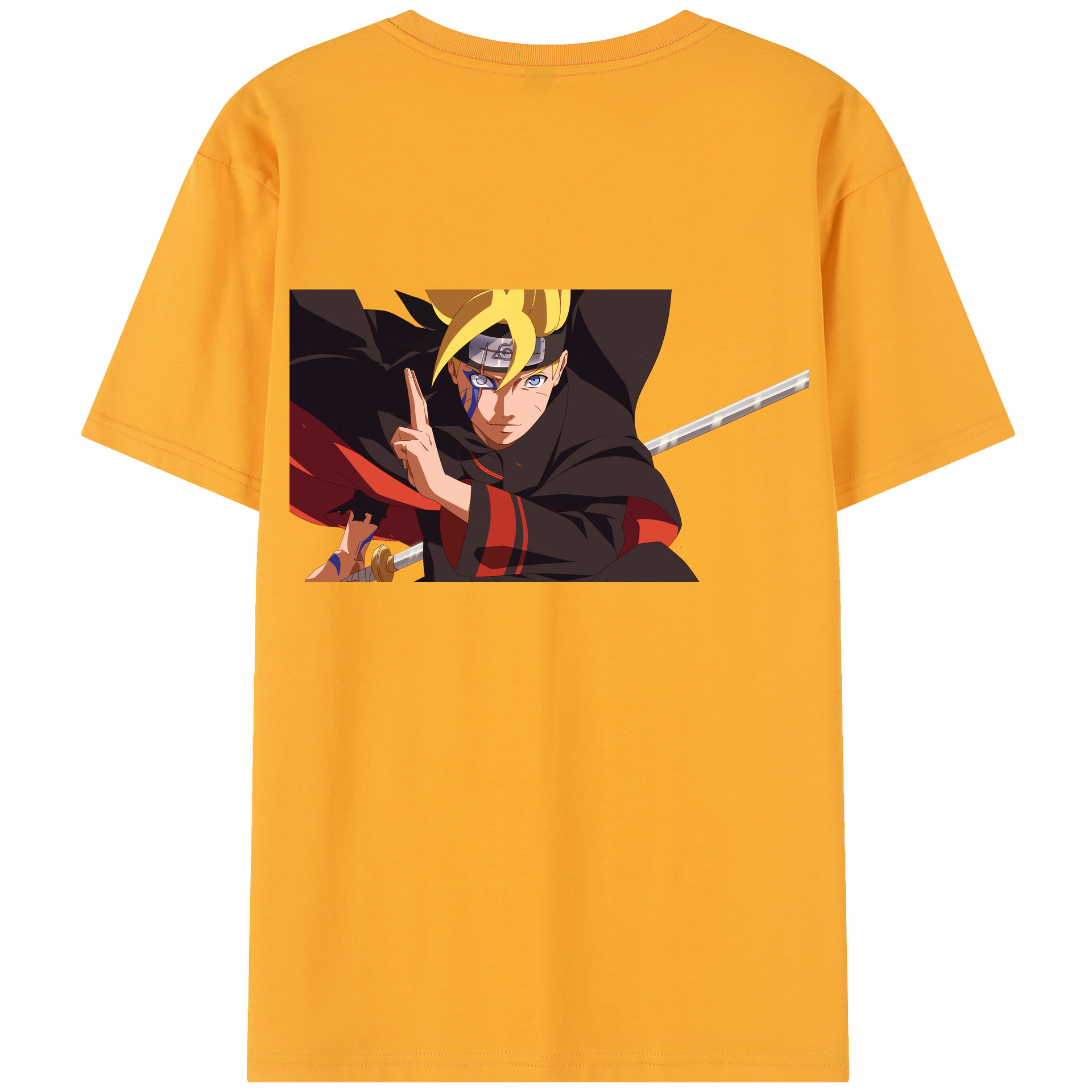 （画像用） NARUTO -ナルト- うずまき ボルト Uzumaki Boruto 綿100％半袖Tシャツ（背面プリント）