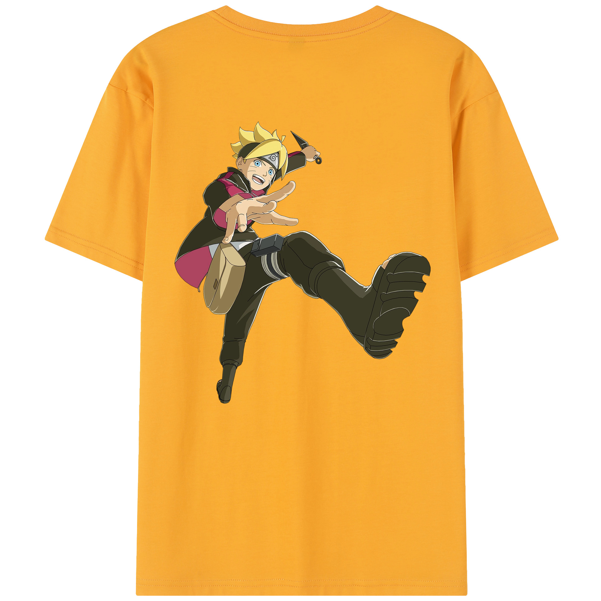 （画像用） NARUTO -ナルト- うずまき ボルト Uzumaki Boruto 綿100％半袖Tシャツ（背面プリント）