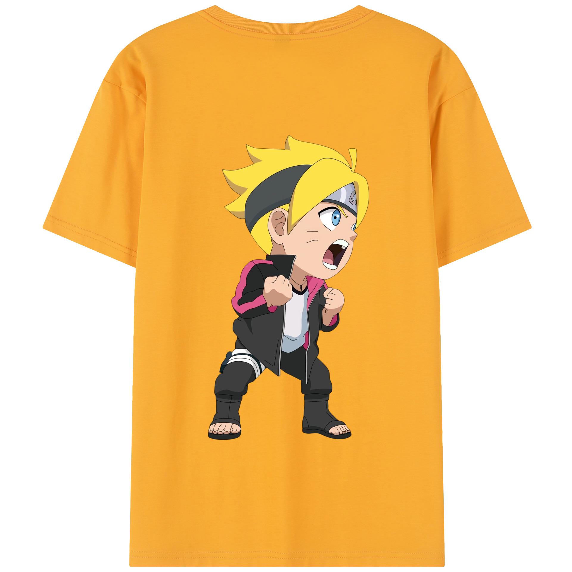 （画像用） NARUTO -ナルト- うずまき ボルト Uzumaki Boruto 綿100％半袖Tシャツ（背面プリント）