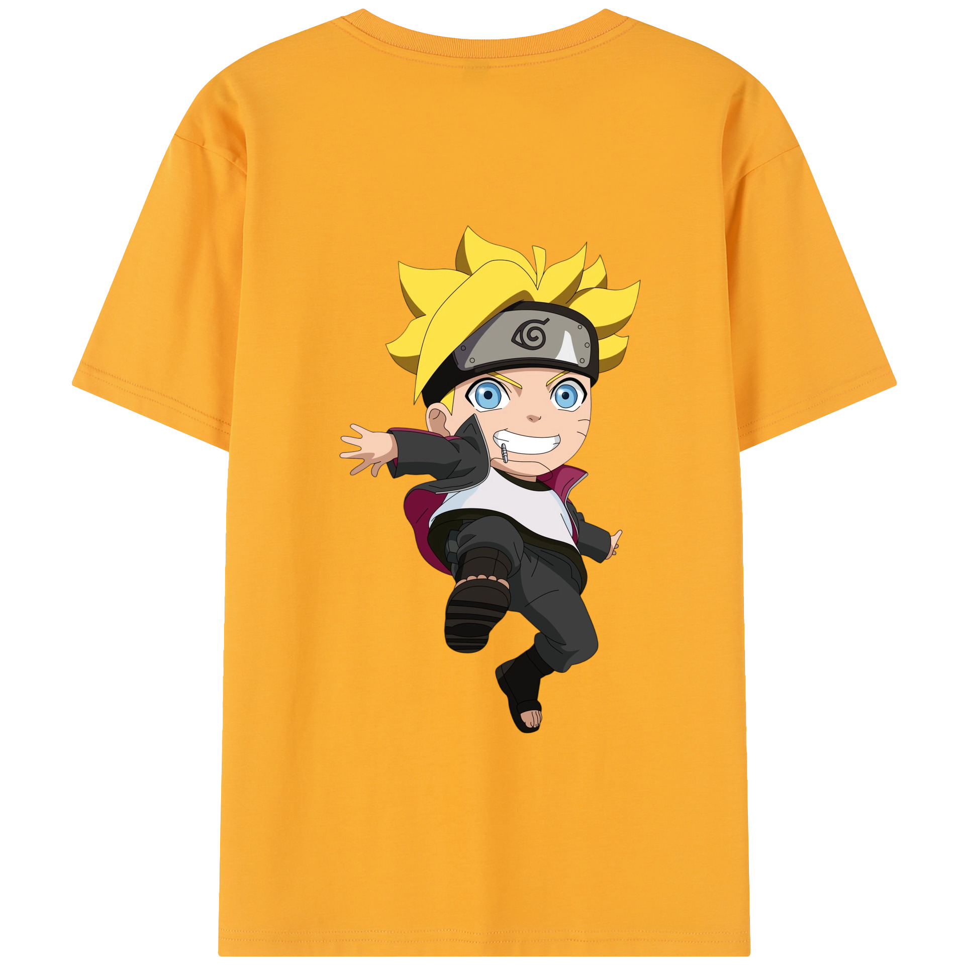 （画像用） NARUTO -ナルト- うずまき ボルト Uzumaki Boruto 綿100％半袖Tシャツ（背面プリント）