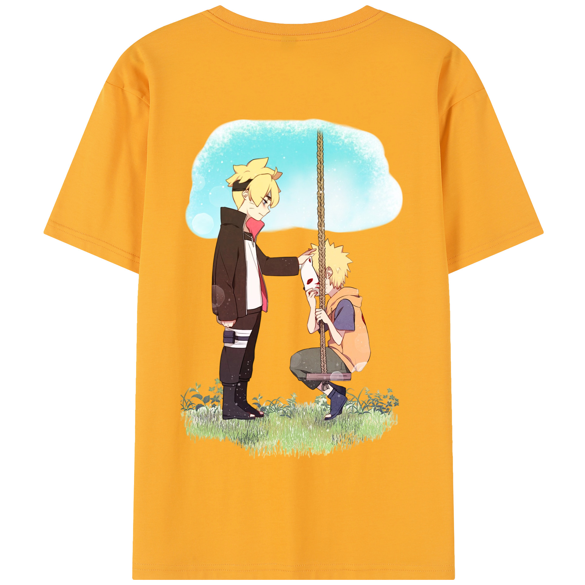 （画像用） NARUTO -ナルト- うずまき ボルト Uzumaki Boruto 綿100％半袖Tシャツ（背面プリント）