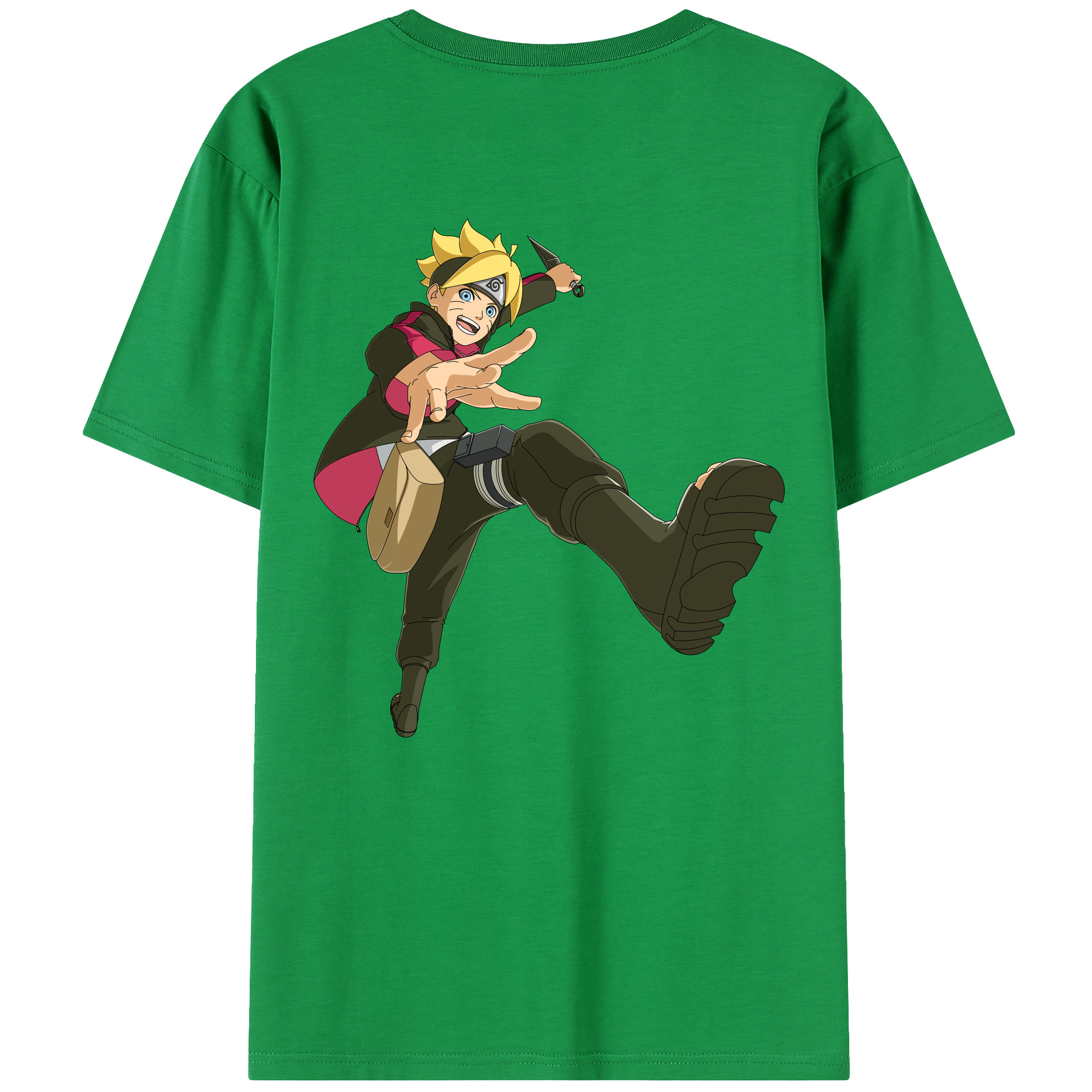 （画像用） NARUTO -ナルト- うずまき ボルト Uzumaki Boruto 綿100％半袖Tシャツ（背面プリント）
