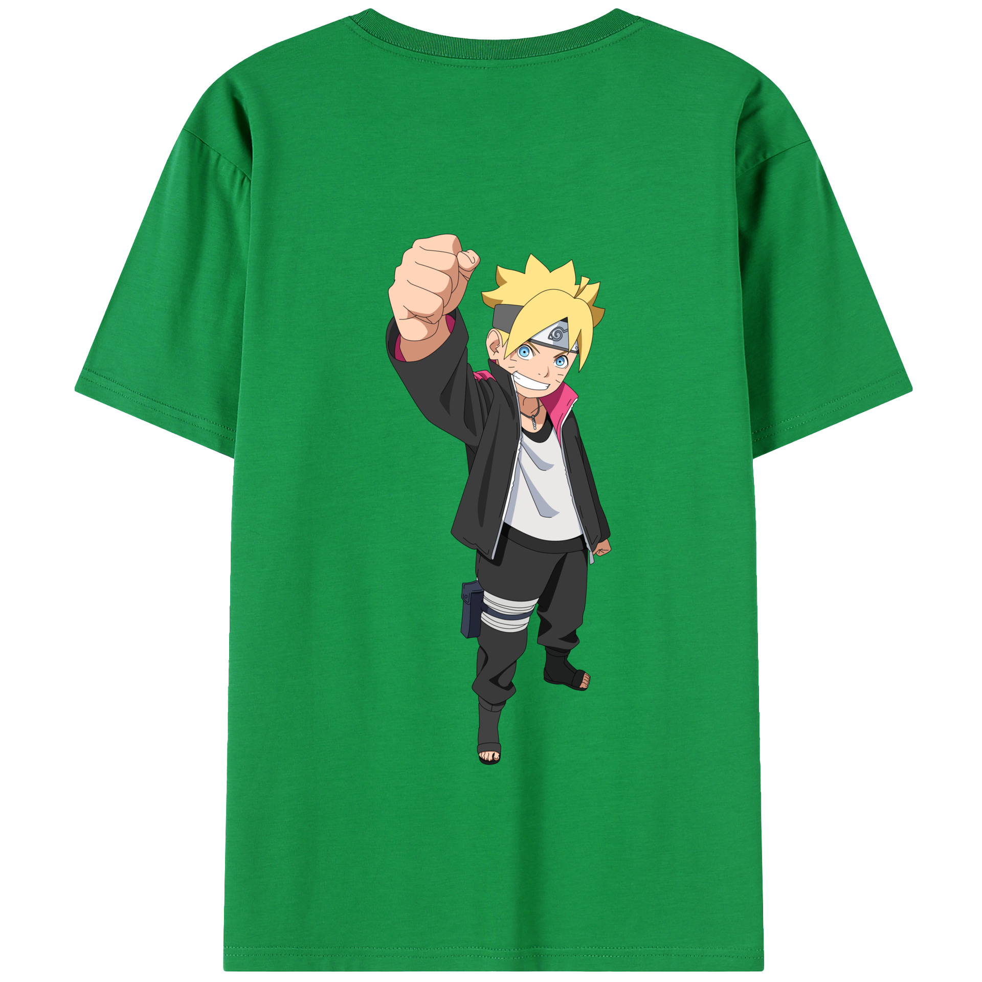 （画像用） NARUTO -ナルト- うずまき ボルト Uzumaki Boruto 綿100％半袖Tシャツ（背面プリント）