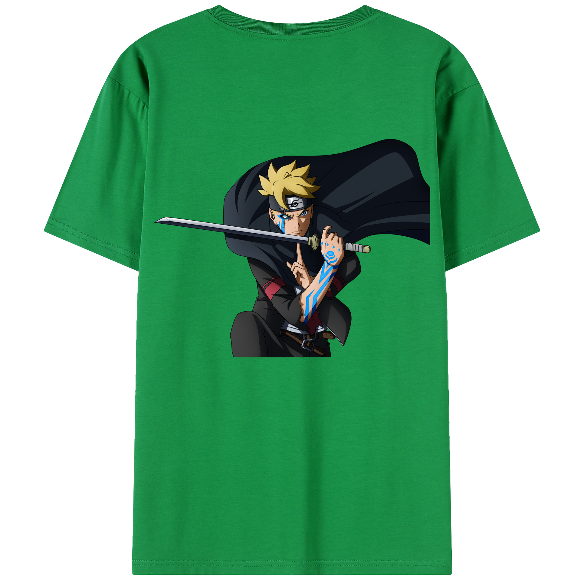 （画像用） NARUTO -ナルト- うずまき ボルト Uzumaki Boruto 綿100％半袖Tシャツ（背面プリント）