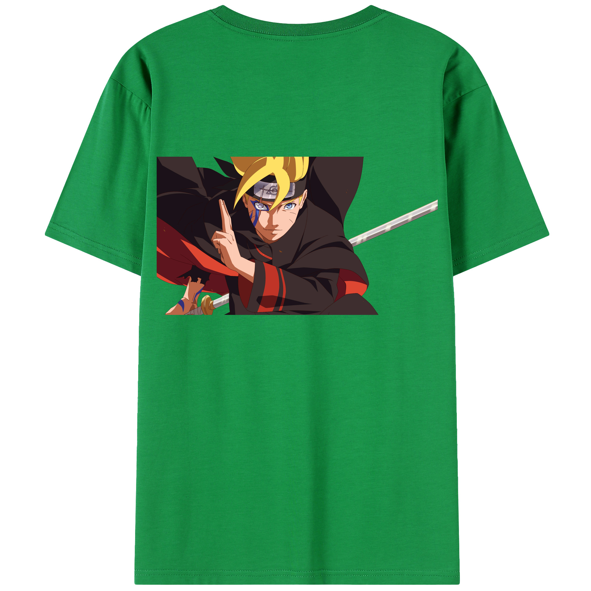 （画像用） NARUTO -ナルト- うずまき ボルト Uzumaki Boruto 綿100％半袖Tシャツ（背面プリント）