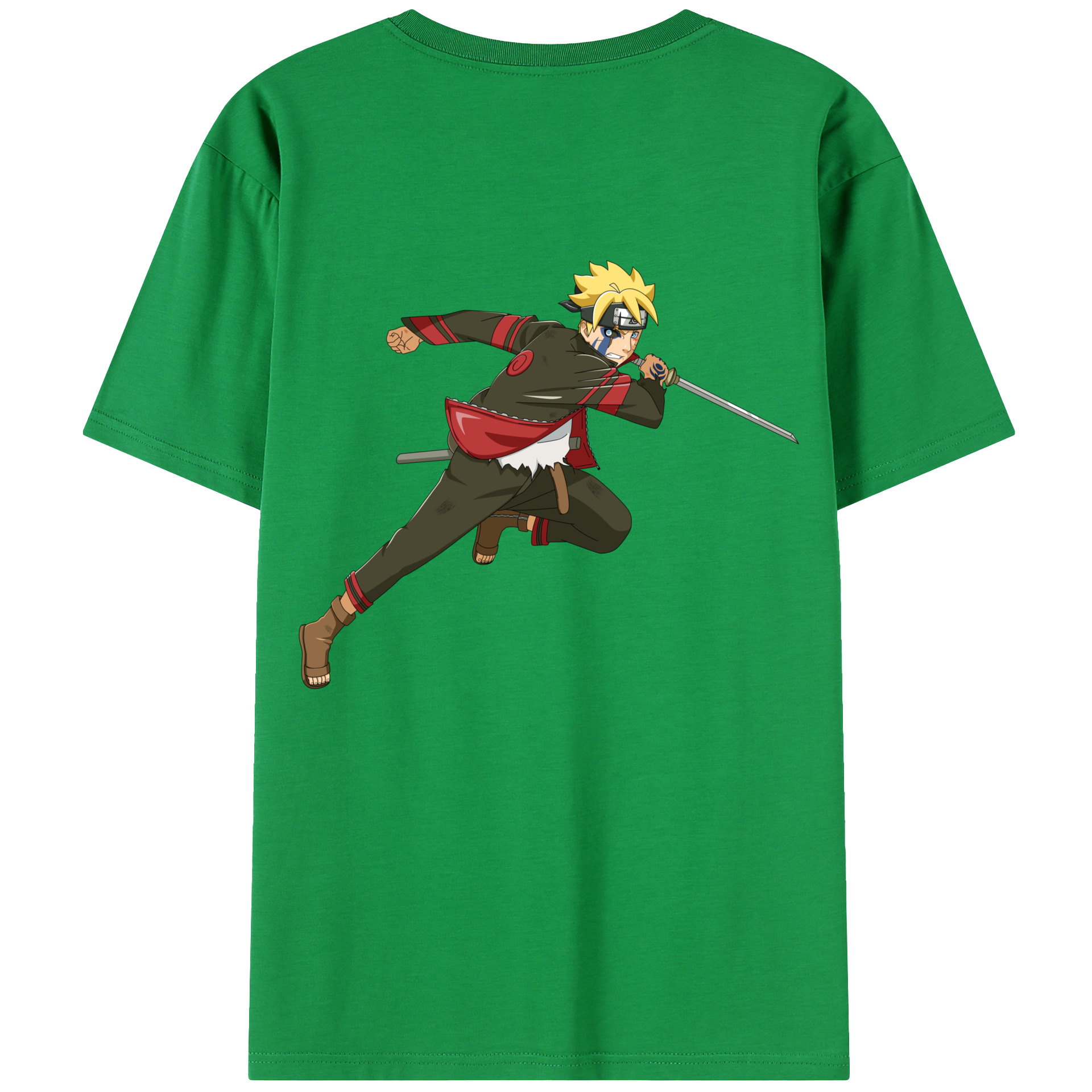 （画像用） NARUTO -ナルト- うずまき ボルト Uzumaki Boruto 綿100％半袖Tシャツ（背面プリント）
