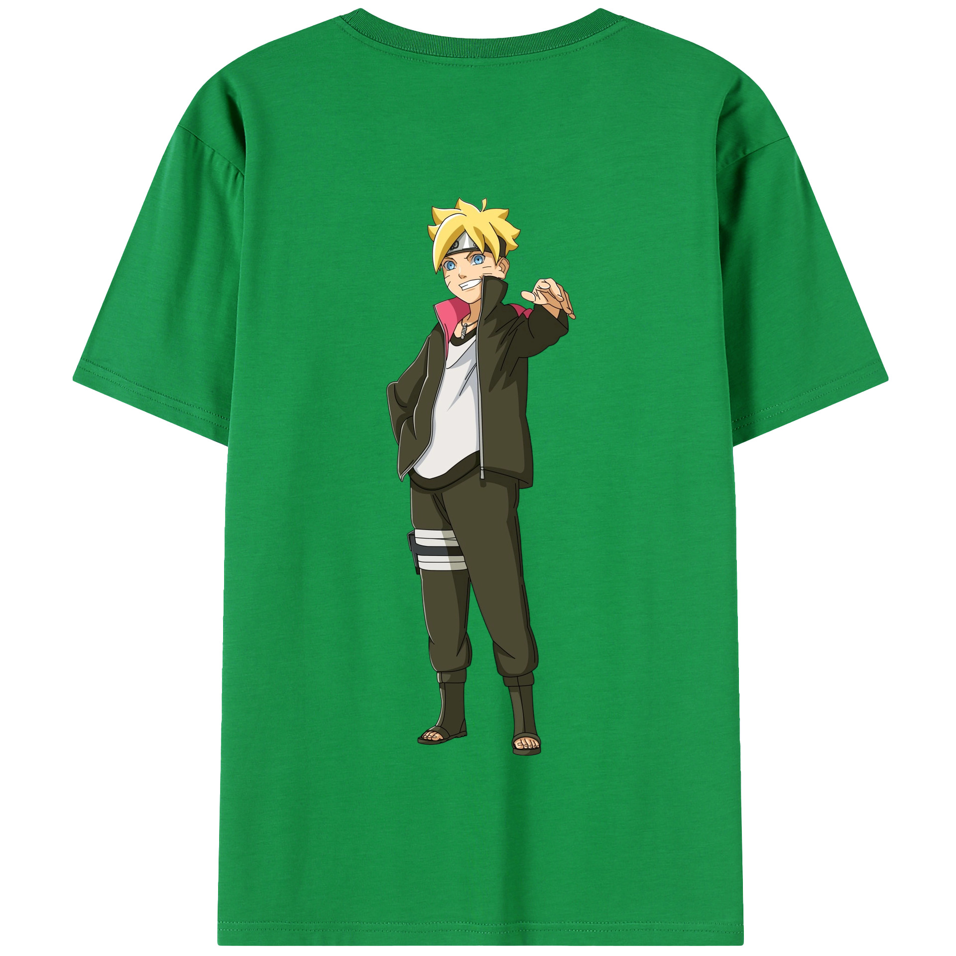 （画像用） NARUTO -ナルト- うずまき ボルト Uzumaki Boruto 綿100％半袖Tシャツ（背面プリント）