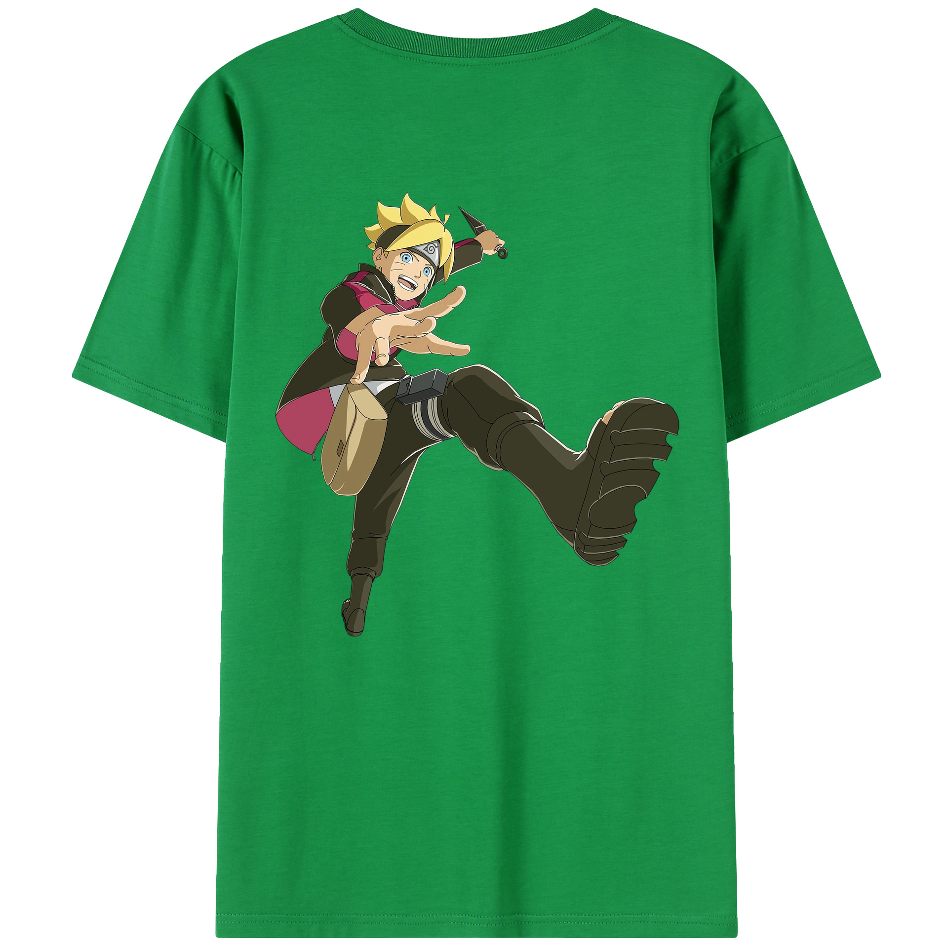 （画像用） NARUTO -ナルト- うずまき ボルト Uzumaki Boruto 綿100％半袖Tシャツ（背面プリント）