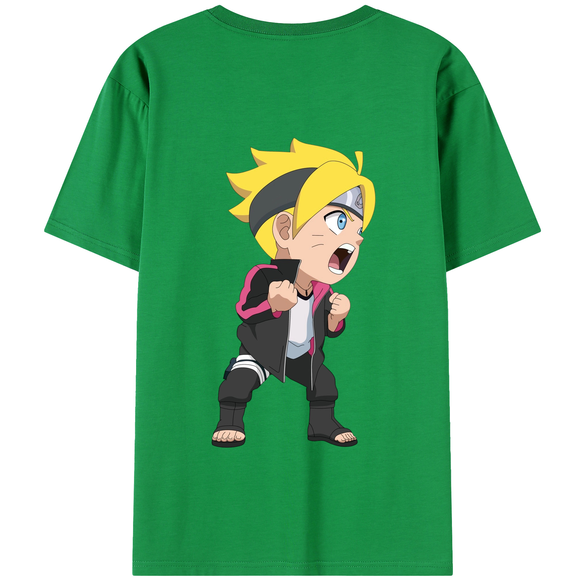 （画像用） NARUTO -ナルト- うずまき ボルト Uzumaki Boruto 綿100％半袖Tシャツ（背面プリント）
