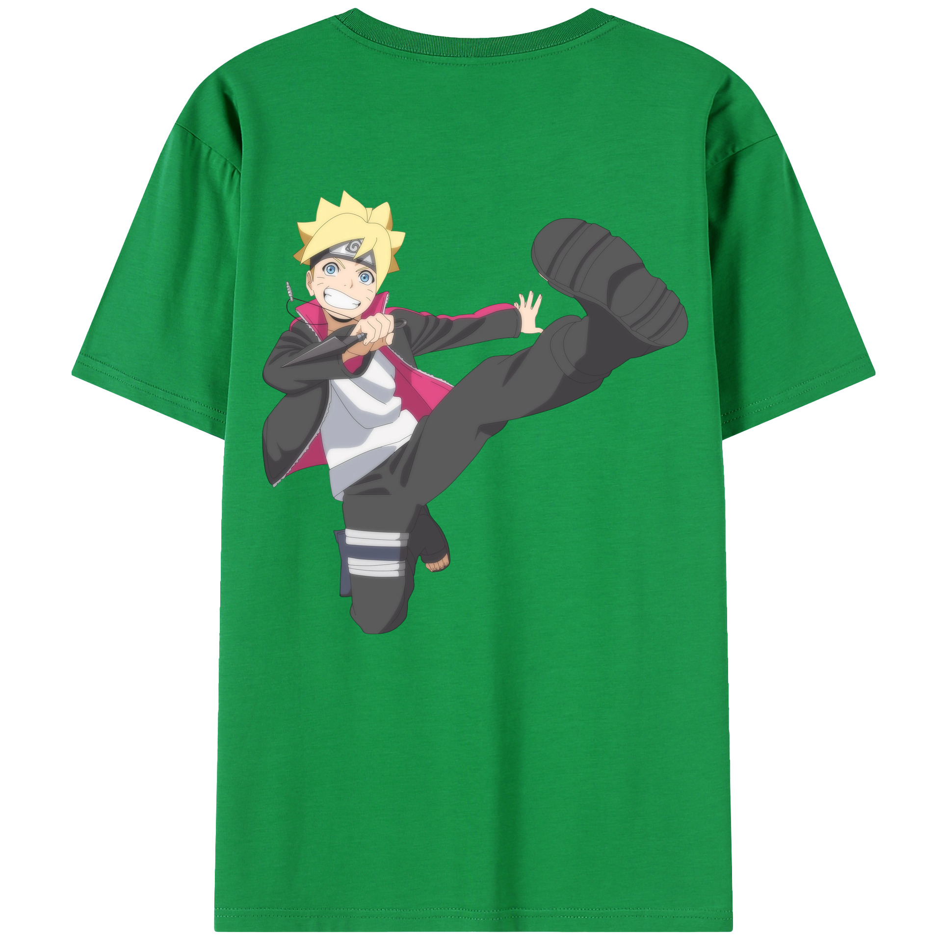 （画像用） NARUTO -ナルト- うずまき ボルト Uzumaki Boruto 綿100％半袖Tシャツ（背面プリント）