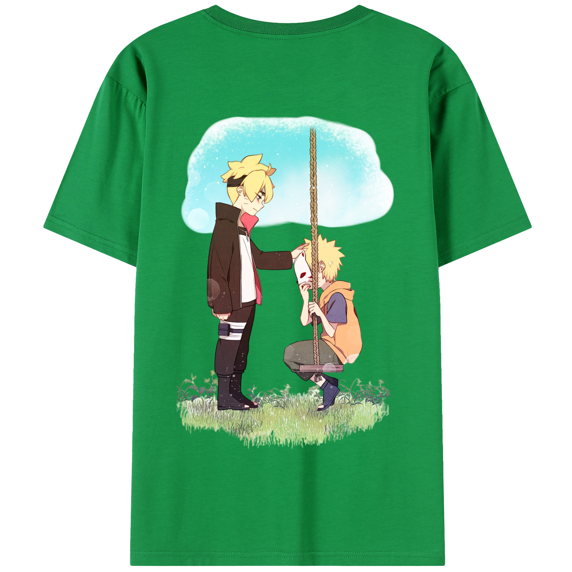 （画像用） NARUTO -ナルト- うずまき ボルト Uzumaki Boruto 綿100％半袖Tシャツ（背面プリント）