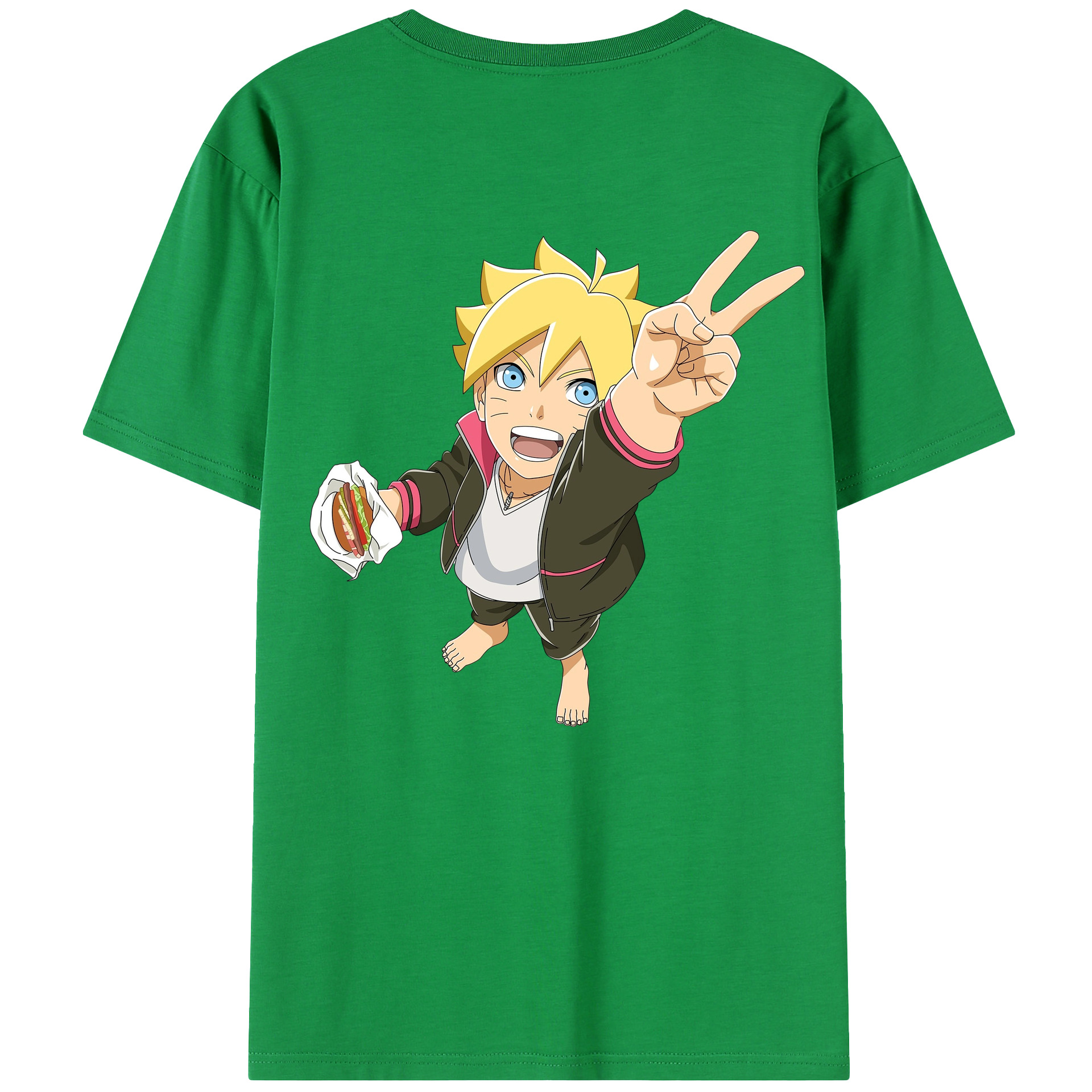 （画像用） NARUTO -ナルト- うずまき ボルト Uzumaki Boruto 綿100％半袖Tシャツ（背面プリント）