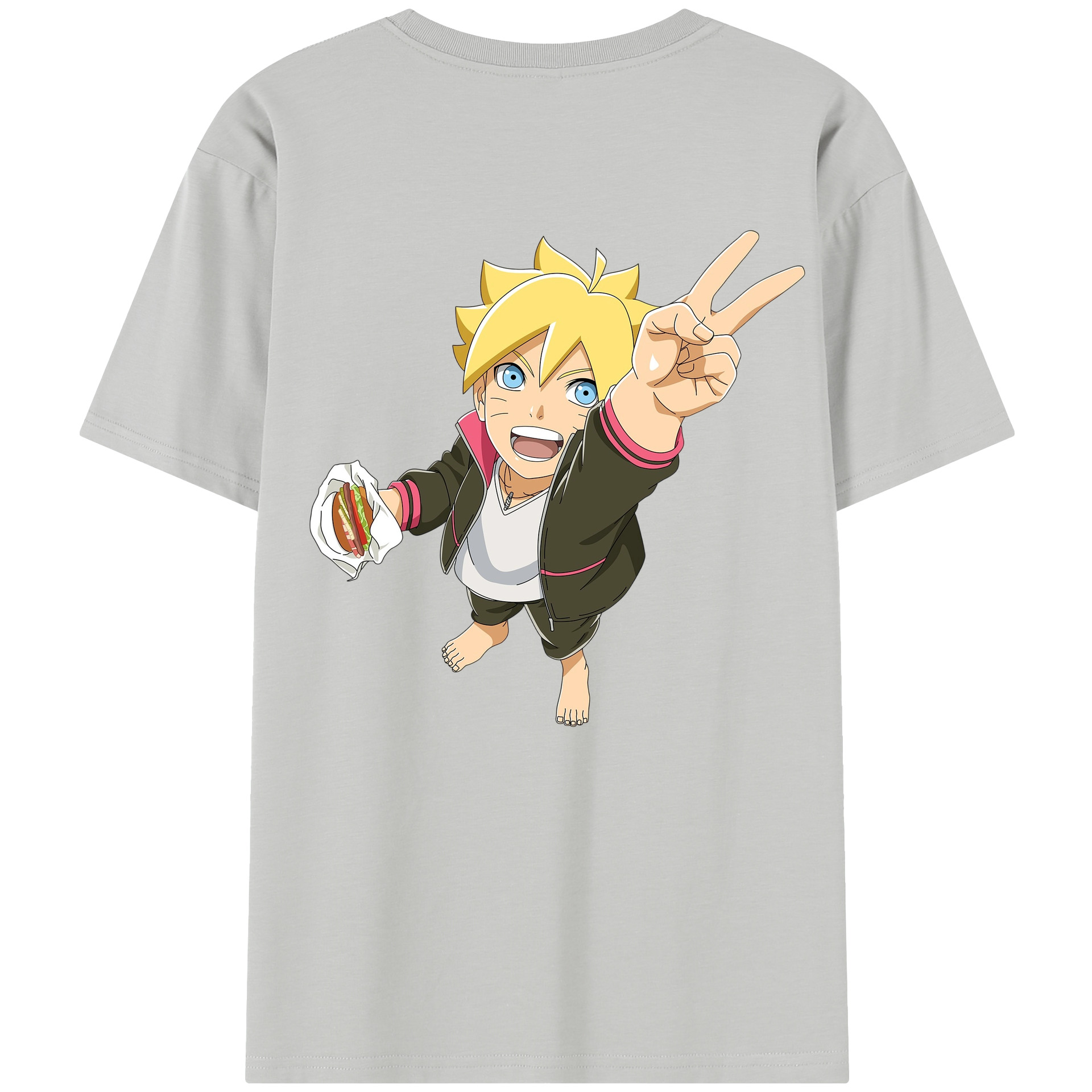 （画像用） NARUTO -ナルト- うずまき ボルト Uzumaki Boruto 綿100％半袖Tシャツ（背面プリント）