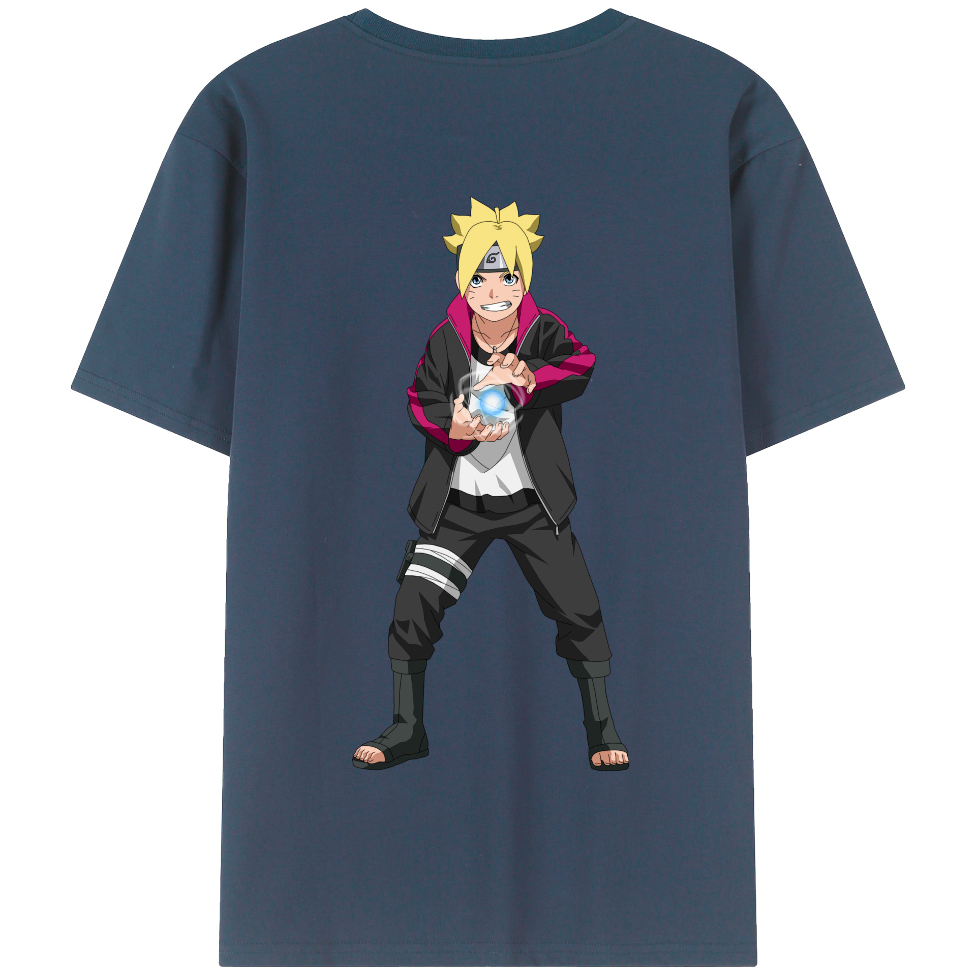 （画像用） NARUTO -ナルト- うずまき ボルト Uzumaki Boruto 綿100％半袖Tシャツ（背面プリント）