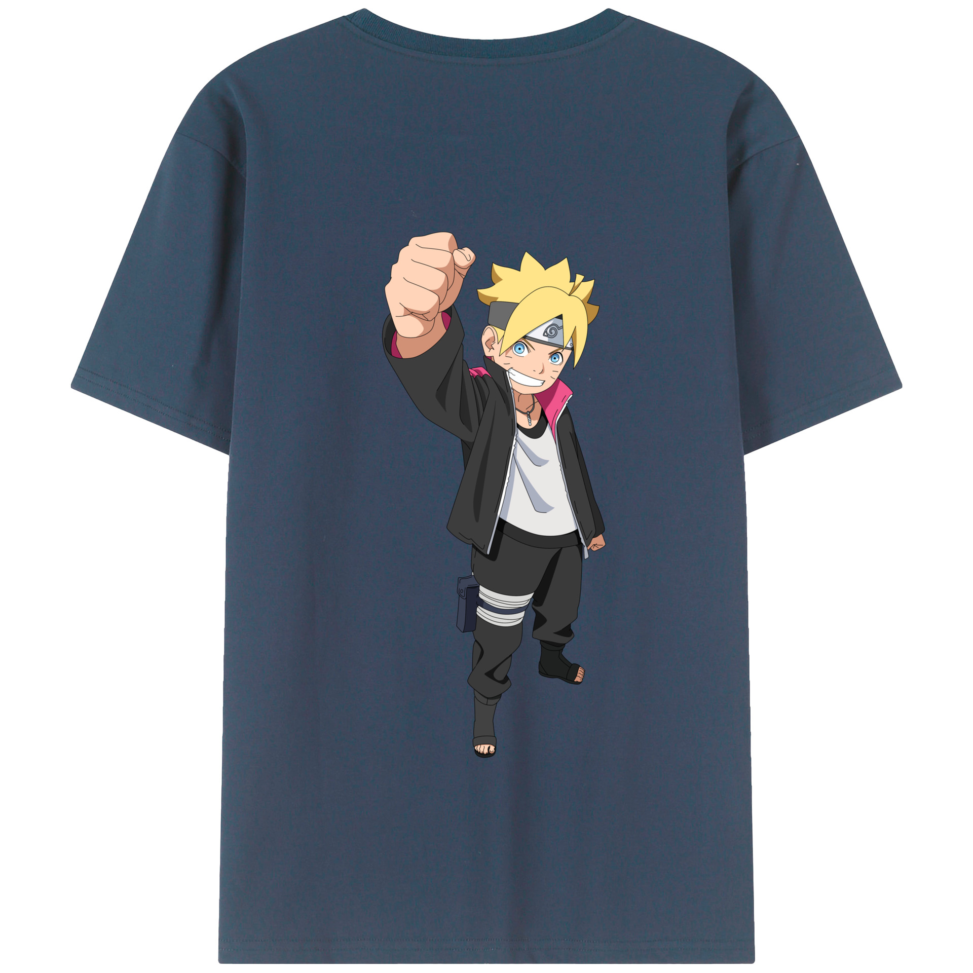 （画像用） NARUTO -ナルト- うずまき ボルト Uzumaki Boruto 綿100％半袖Tシャツ（背面プリント）