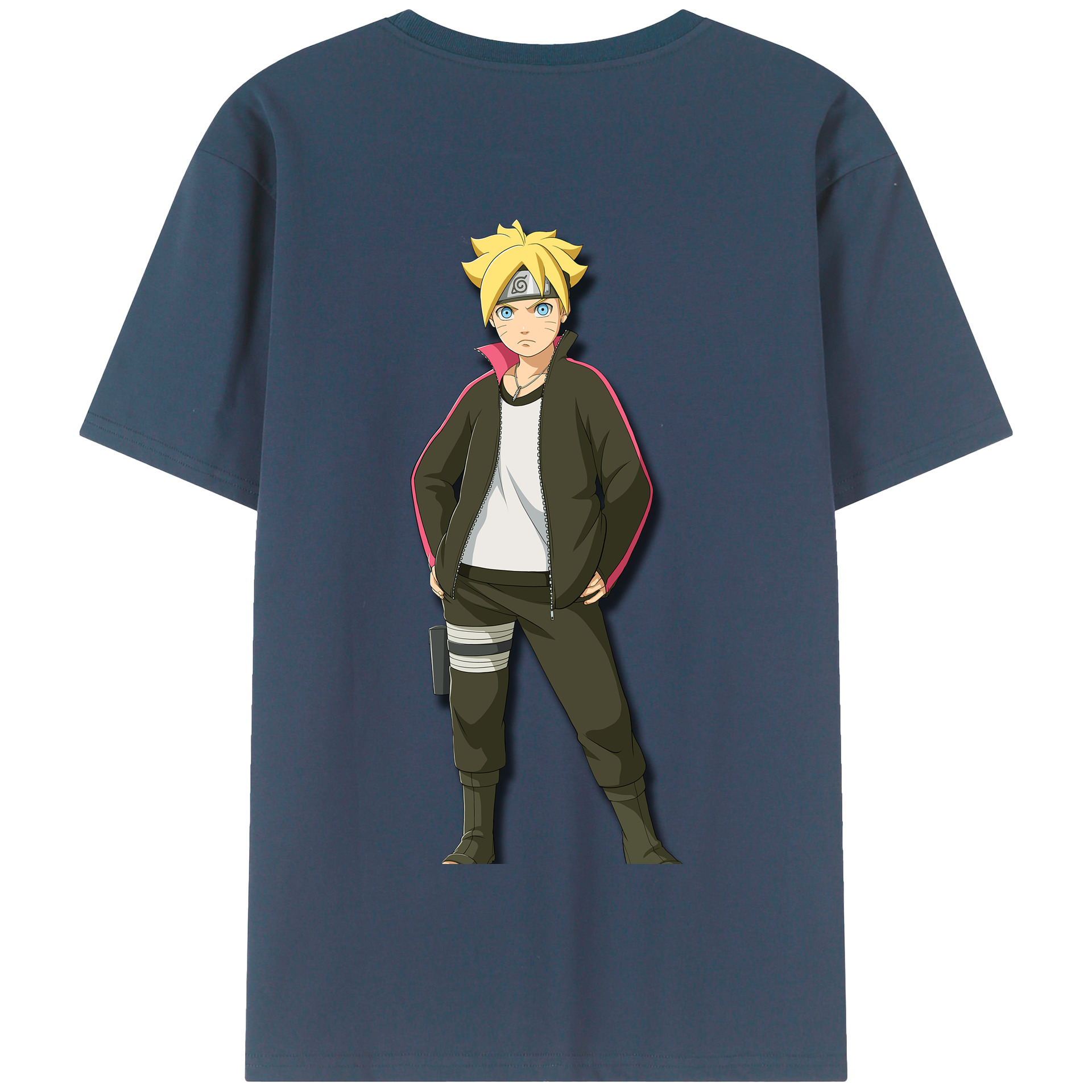 （画像用） NARUTO -ナルト- うずまき ボルト Uzumaki Boruto 綿100％半袖Tシャツ（背面プリント）