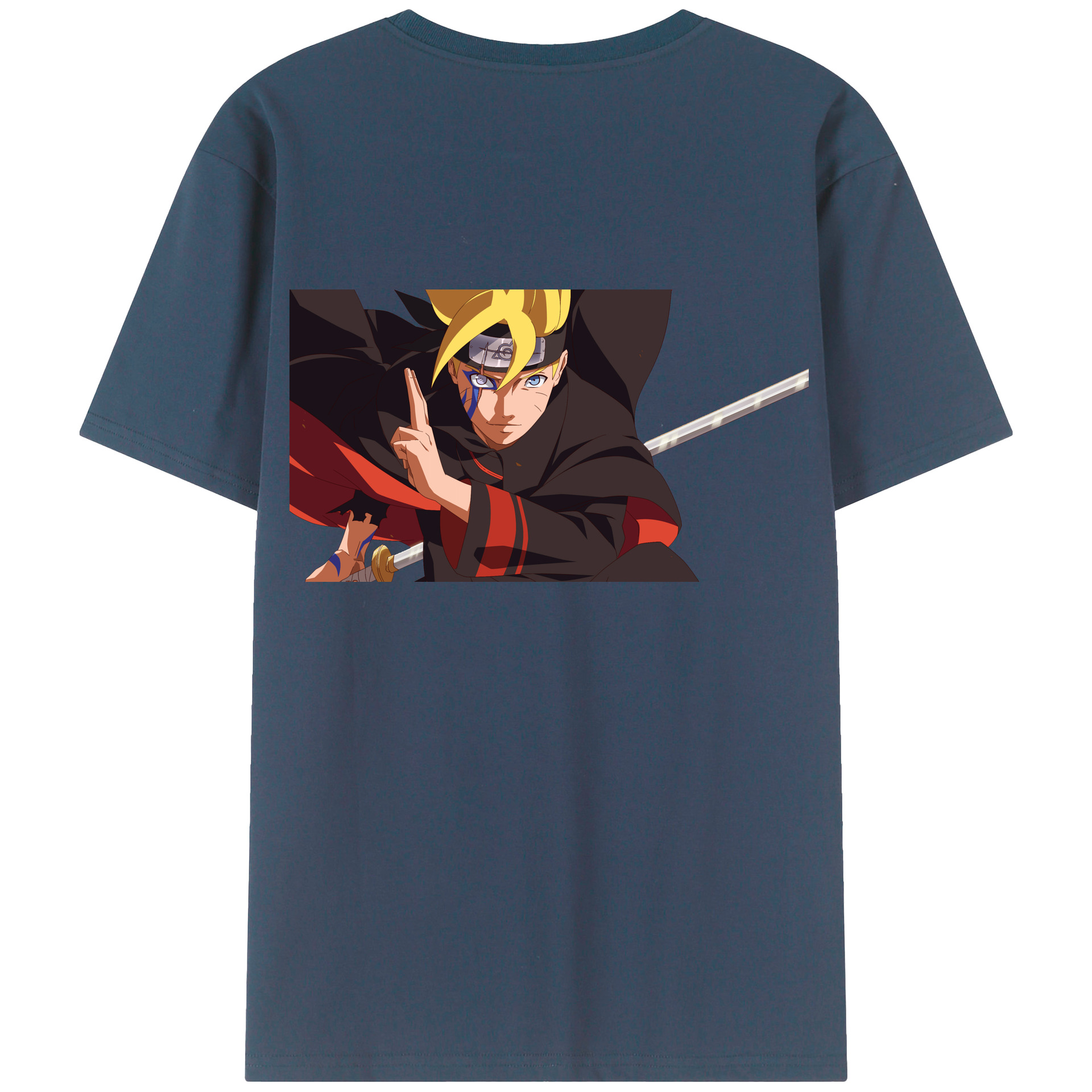 （画像用） NARUTO -ナルト- うずまき ボルト Uzumaki Boruto 綿100％半袖Tシャツ（背面プリント）