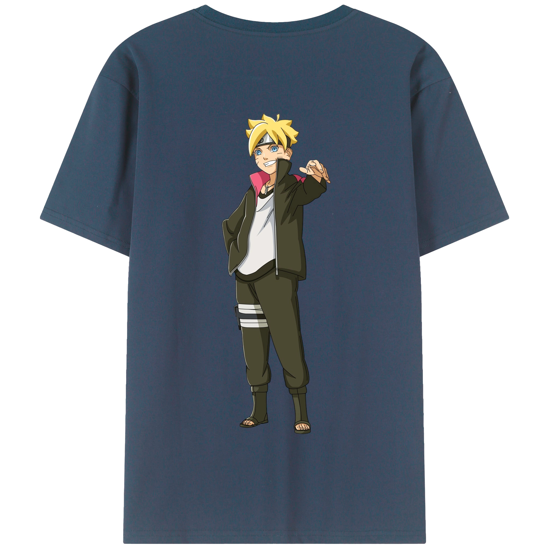 （画像用） NARUTO -ナルト- うずまき ボルト Uzumaki Boruto 綿100％半袖Tシャツ（背面プリント）
