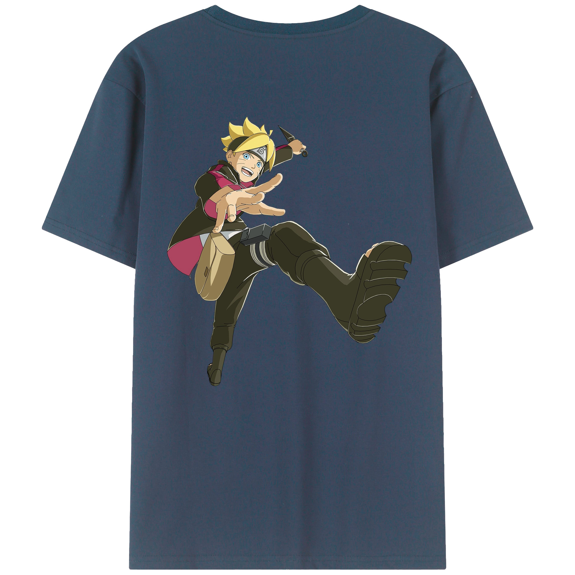 （画像用） NARUTO -ナルト- うずまき ボルト Uzumaki Boruto 綿100％半袖Tシャツ（背面プリント）