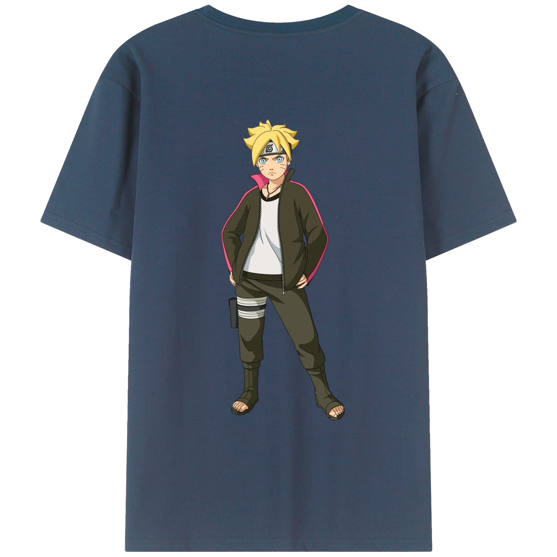 （画像用） NARUTO -ナルト- うずまき ボルト Uzumaki Boruto 綿100％半袖Tシャツ（背面プリント）