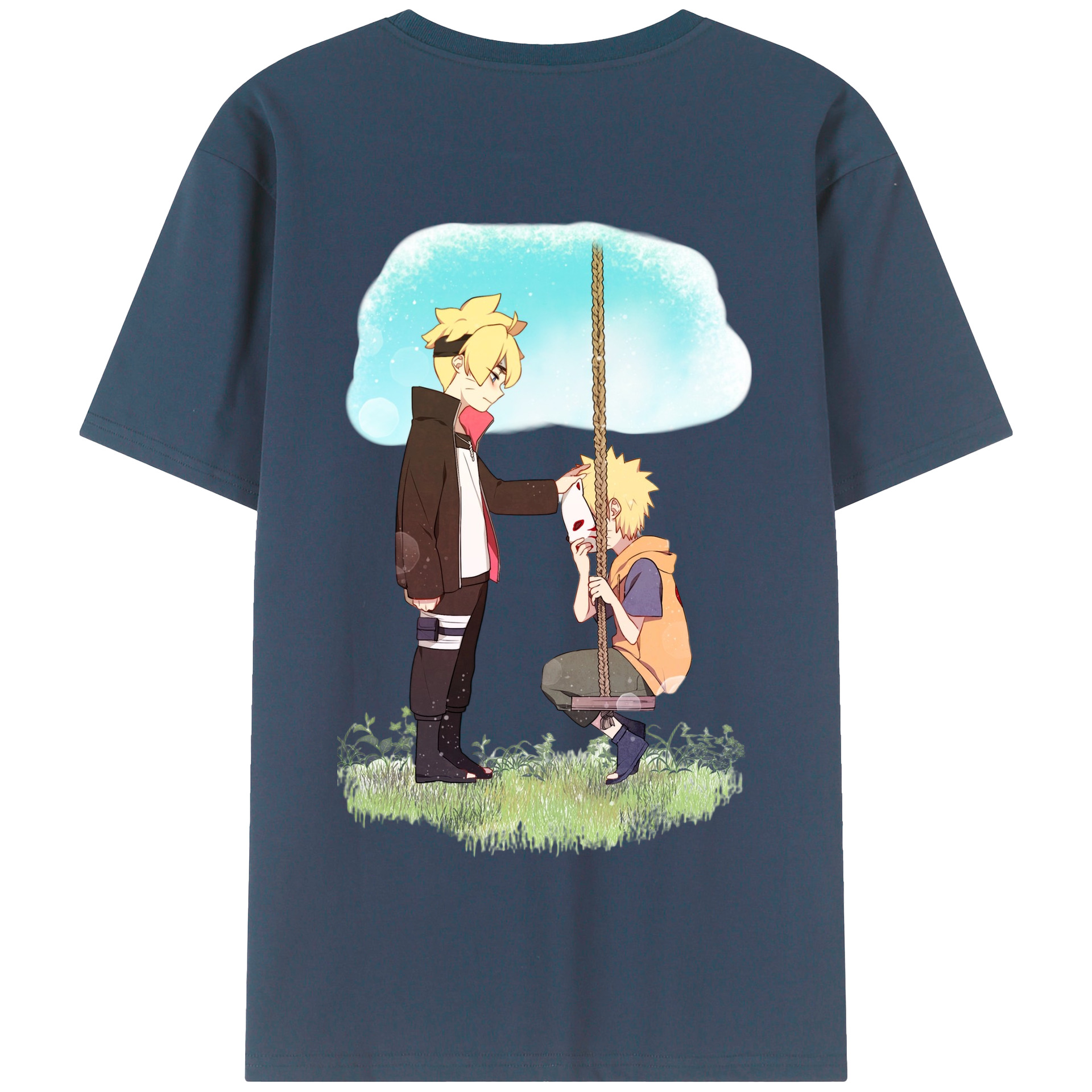 （画像用） NARUTO -ナルト- うずまき ボルト Uzumaki Boruto 綿100％半袖Tシャツ（背面プリント）