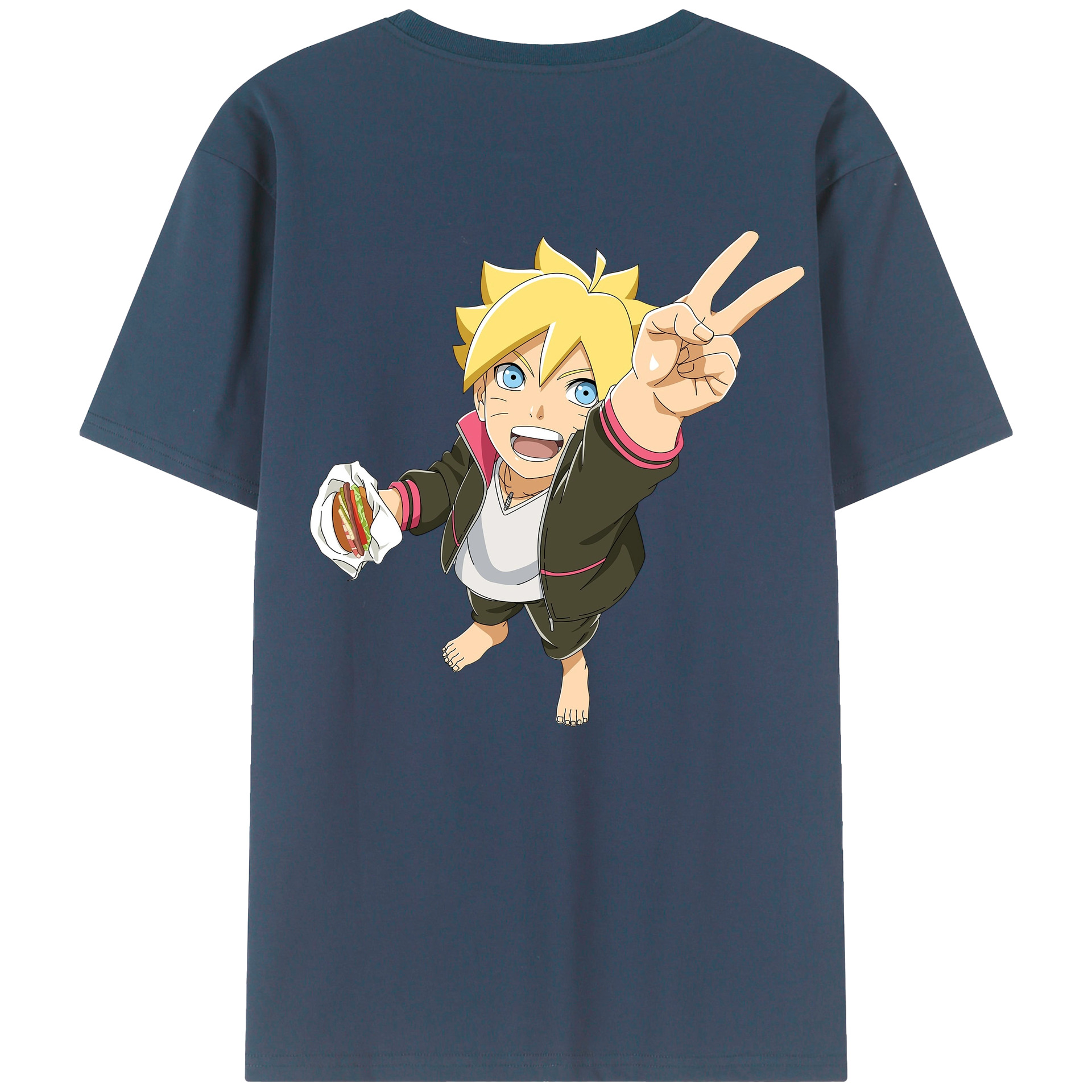 （画像用） NARUTO -ナルト- うずまき ボルト Uzumaki Boruto 綿100％半袖Tシャツ（背面プリント）