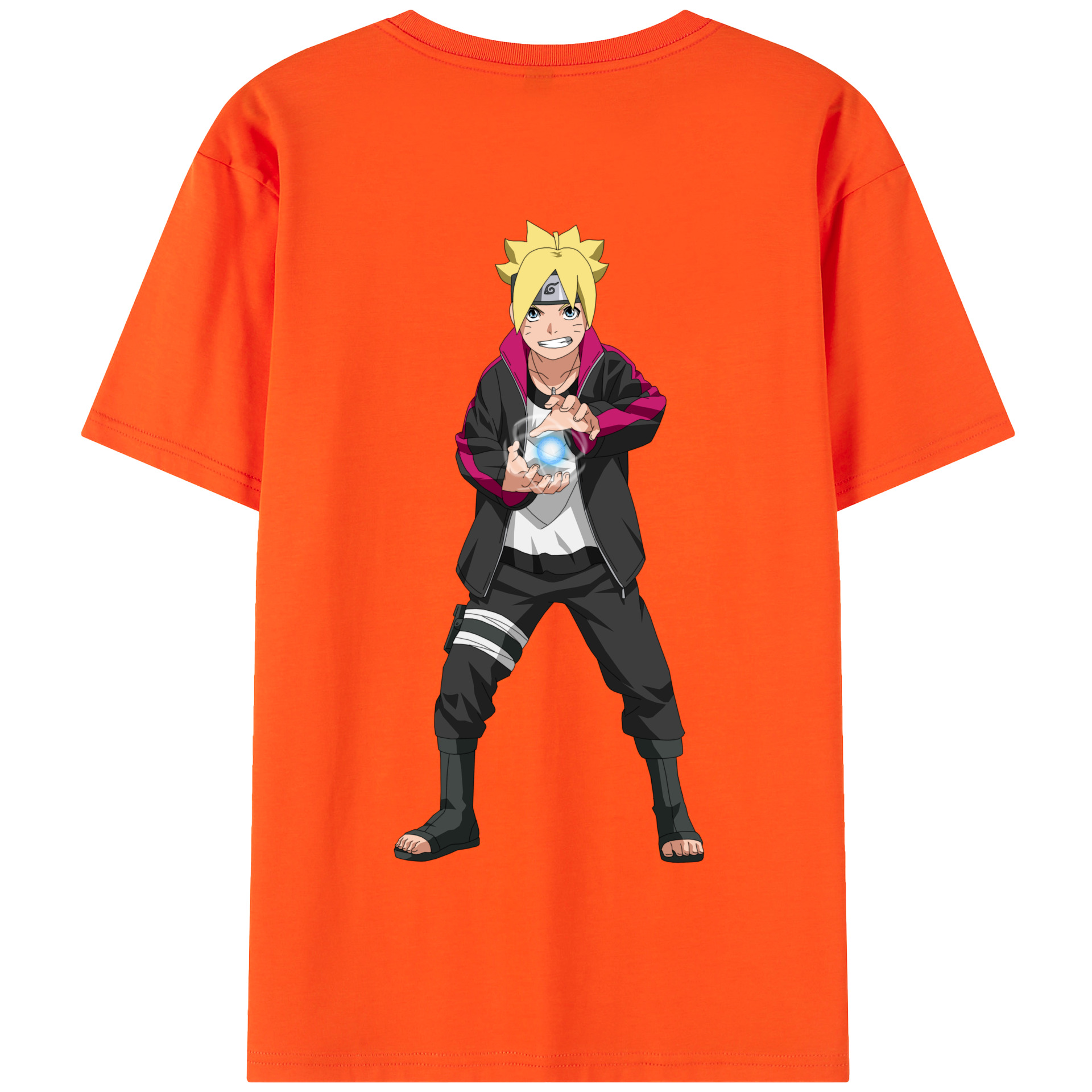 （画像用） NARUTO -ナルト- うずまき ボルト Uzumaki Boruto 綿100％半袖Tシャツ（背面プリント）