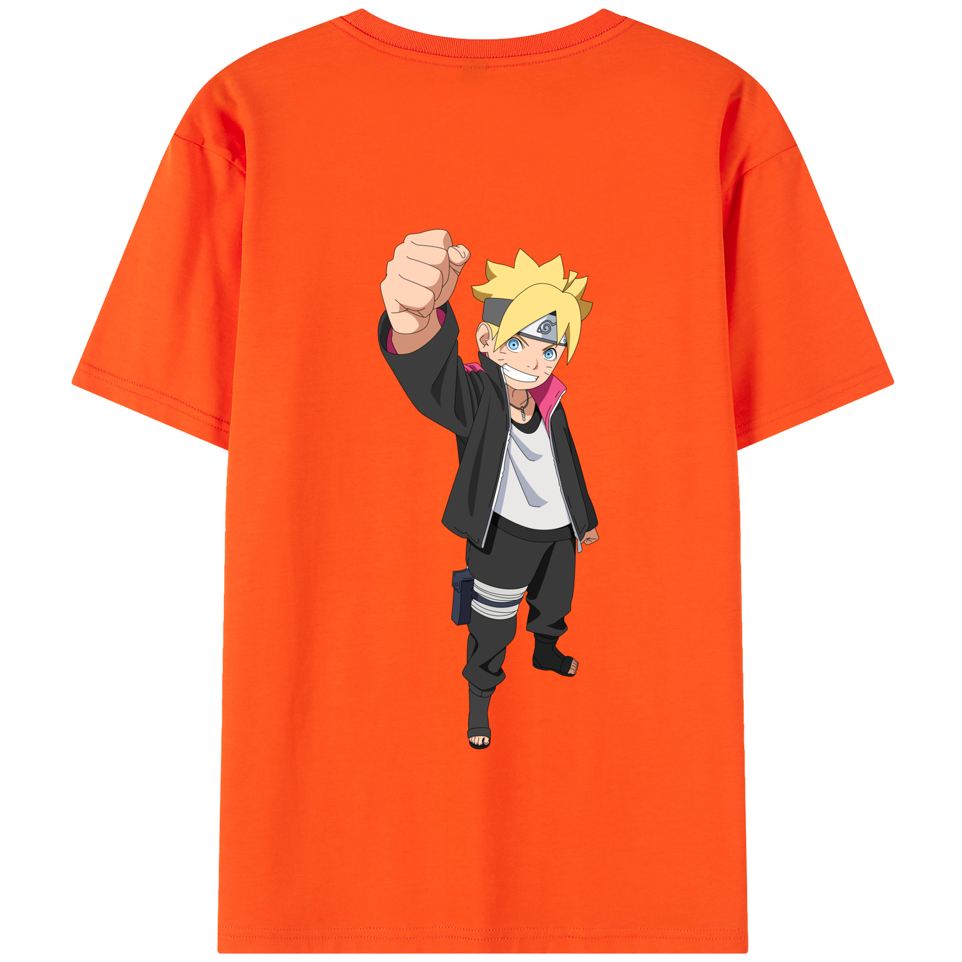 （画像用） NARUTO -ナルト- うずまき ボルト Uzumaki Boruto 綿100％半袖Tシャツ（背面プリント）