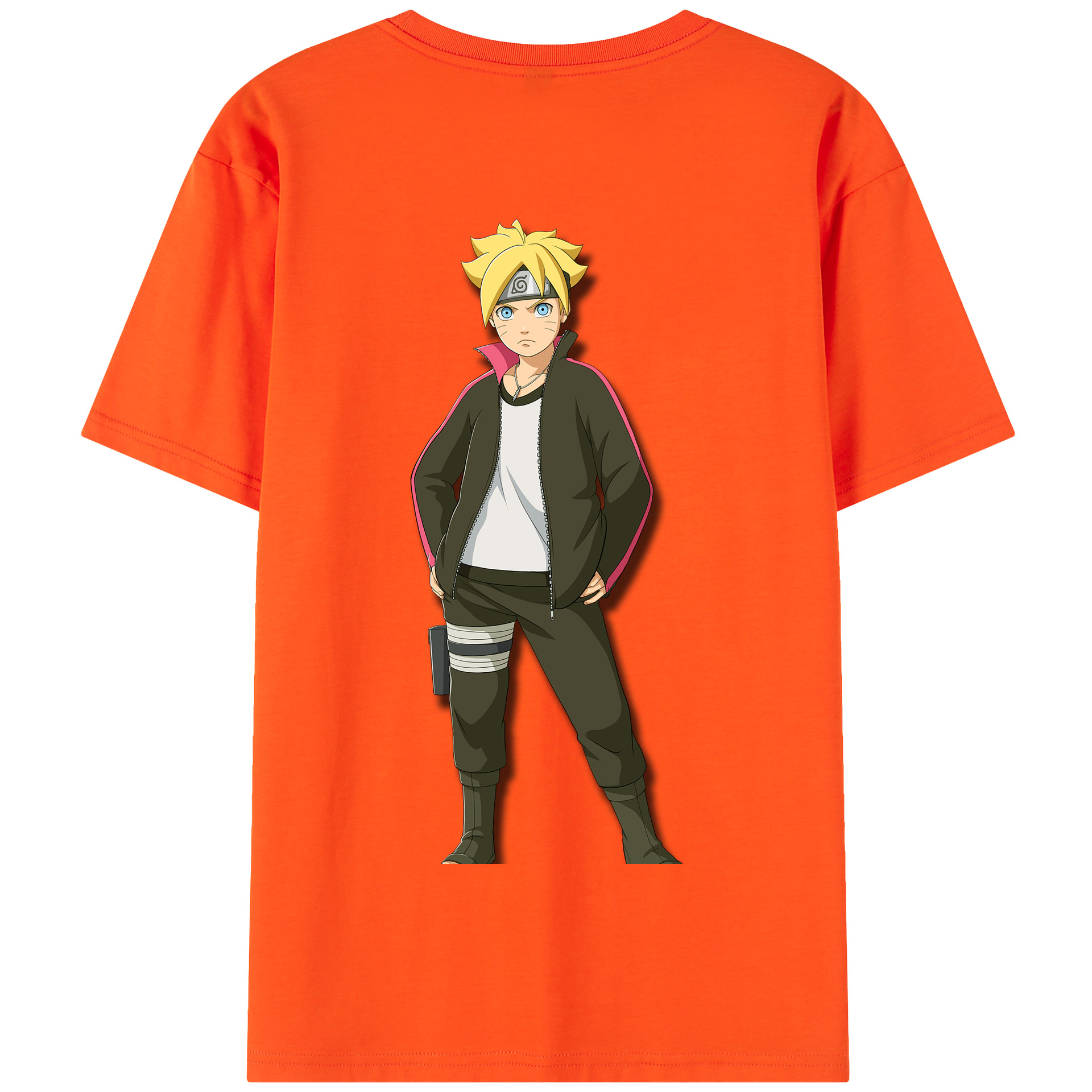 （画像用） NARUTO -ナルト- うずまき ボルト Uzumaki Boruto 綿100％半袖Tシャツ（背面プリント）