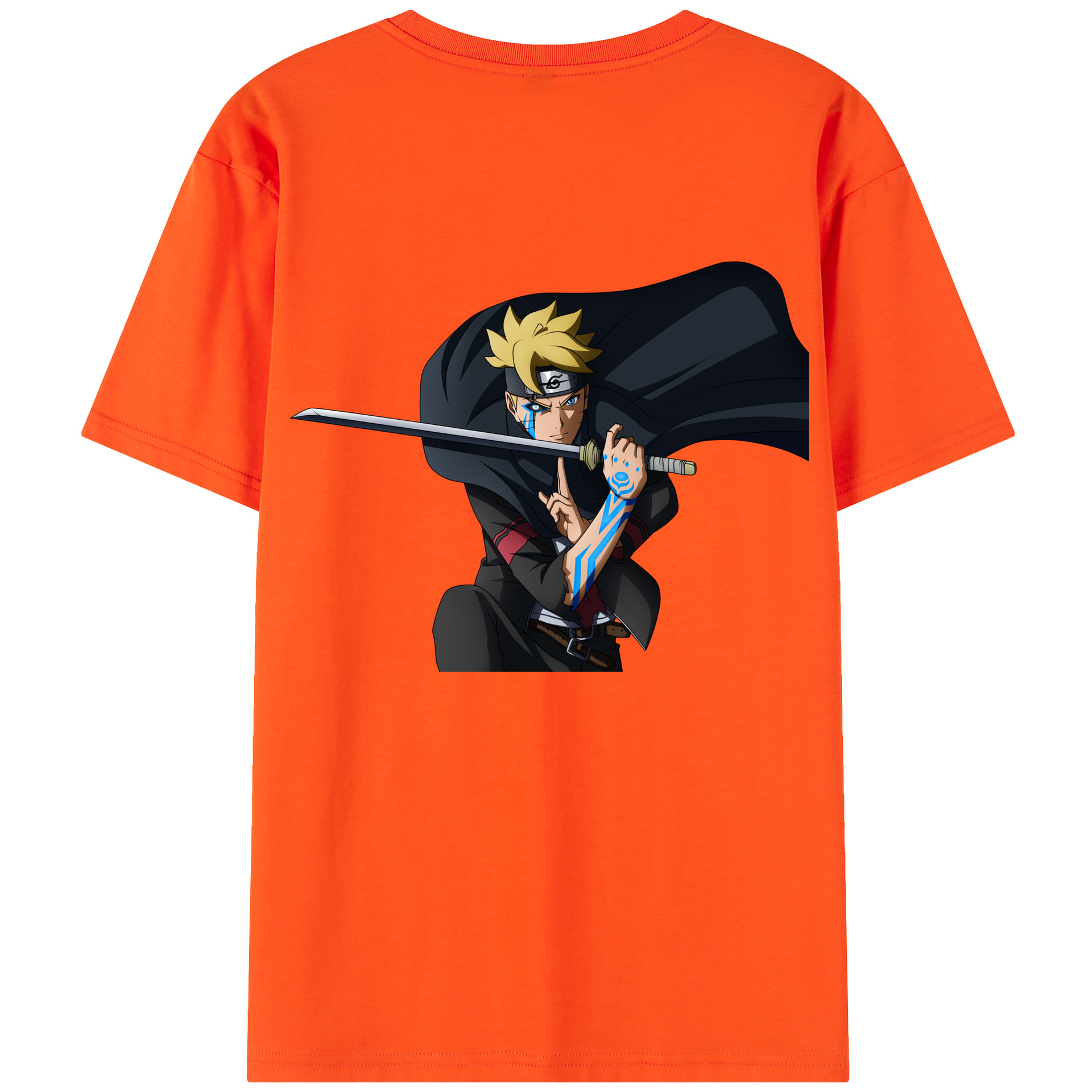 （画像用） NARUTO -ナルト- うずまき ボルト Uzumaki Boruto 綿100％半袖Tシャツ（背面プリント）