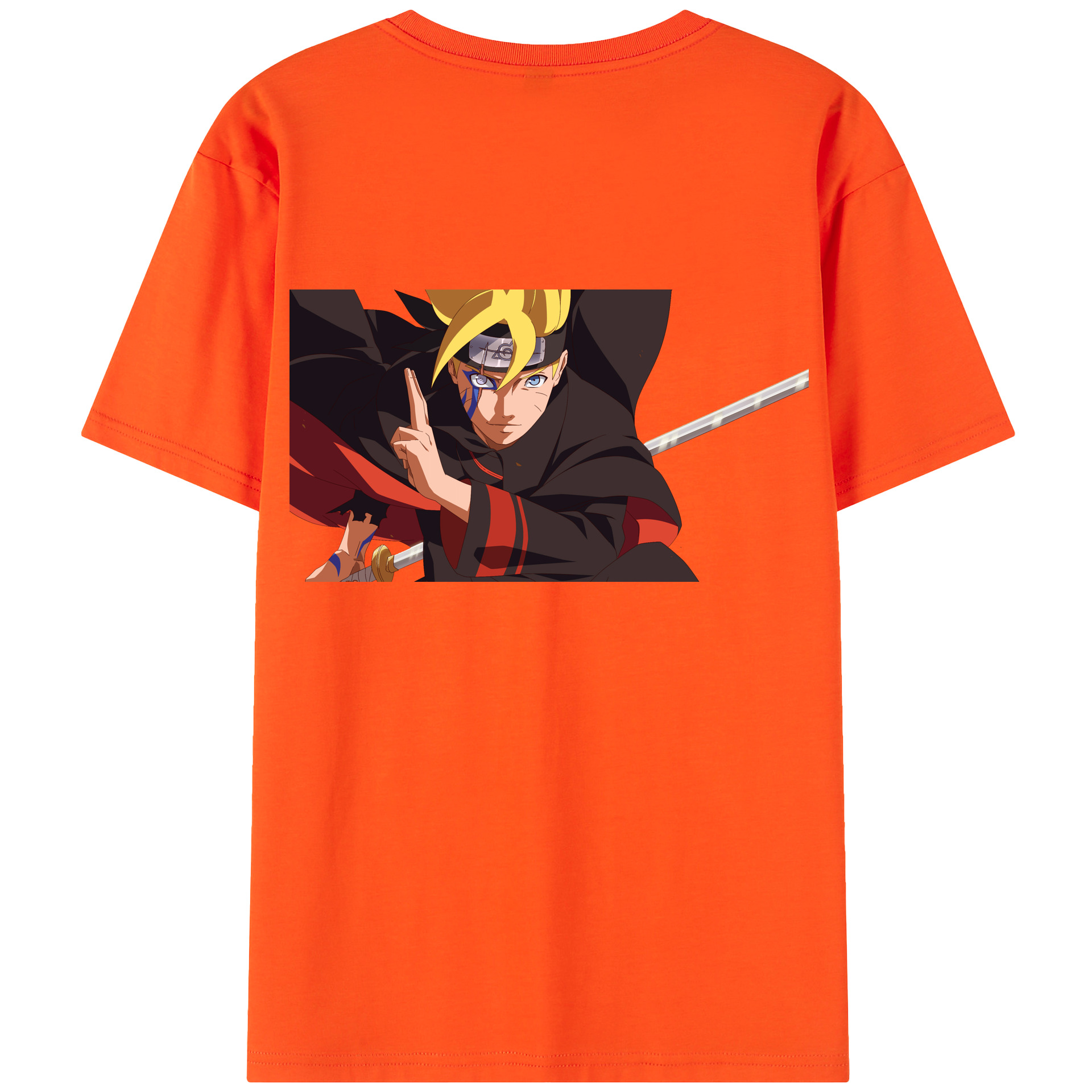 （画像用） NARUTO -ナルト- うずまき ボルト Uzumaki Boruto 綿100％半袖Tシャツ（背面プリント）
