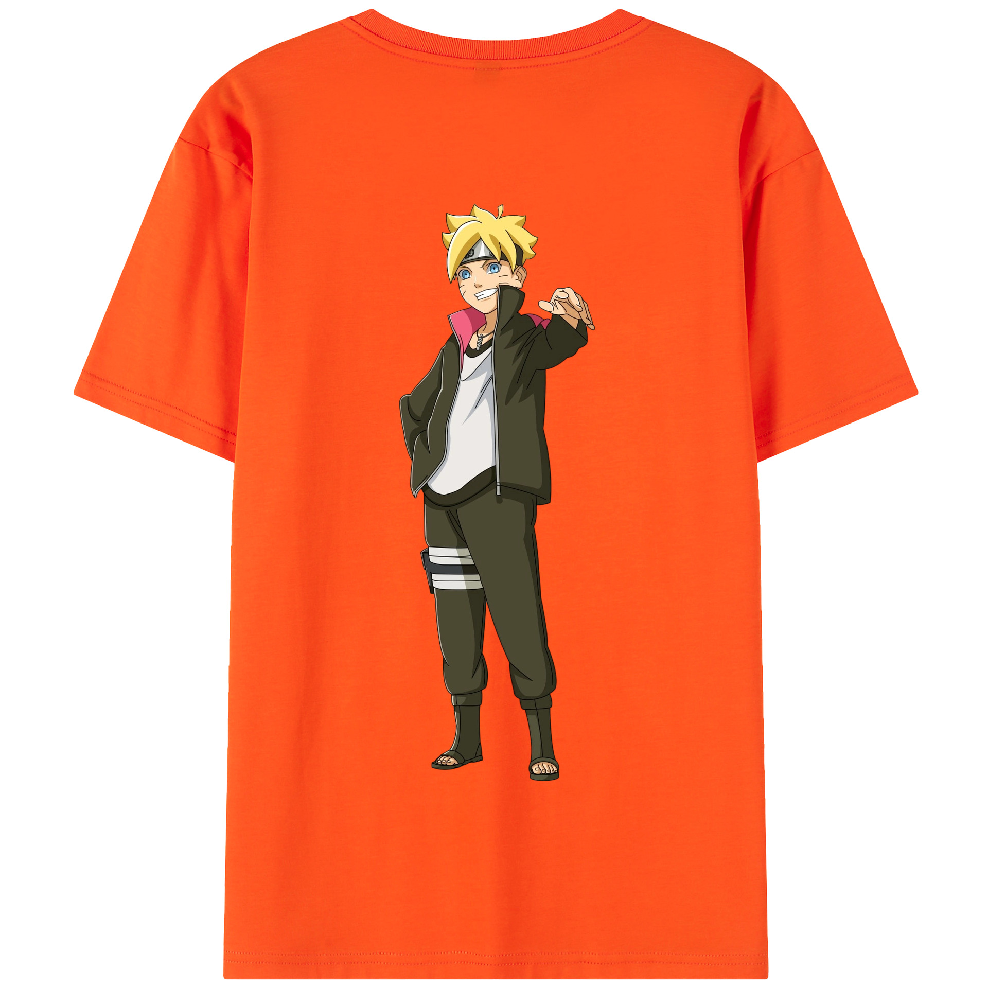 （画像用） NARUTO -ナルト- うずまき ボルト Uzumaki Boruto 綿100％半袖Tシャツ（背面プリント）
