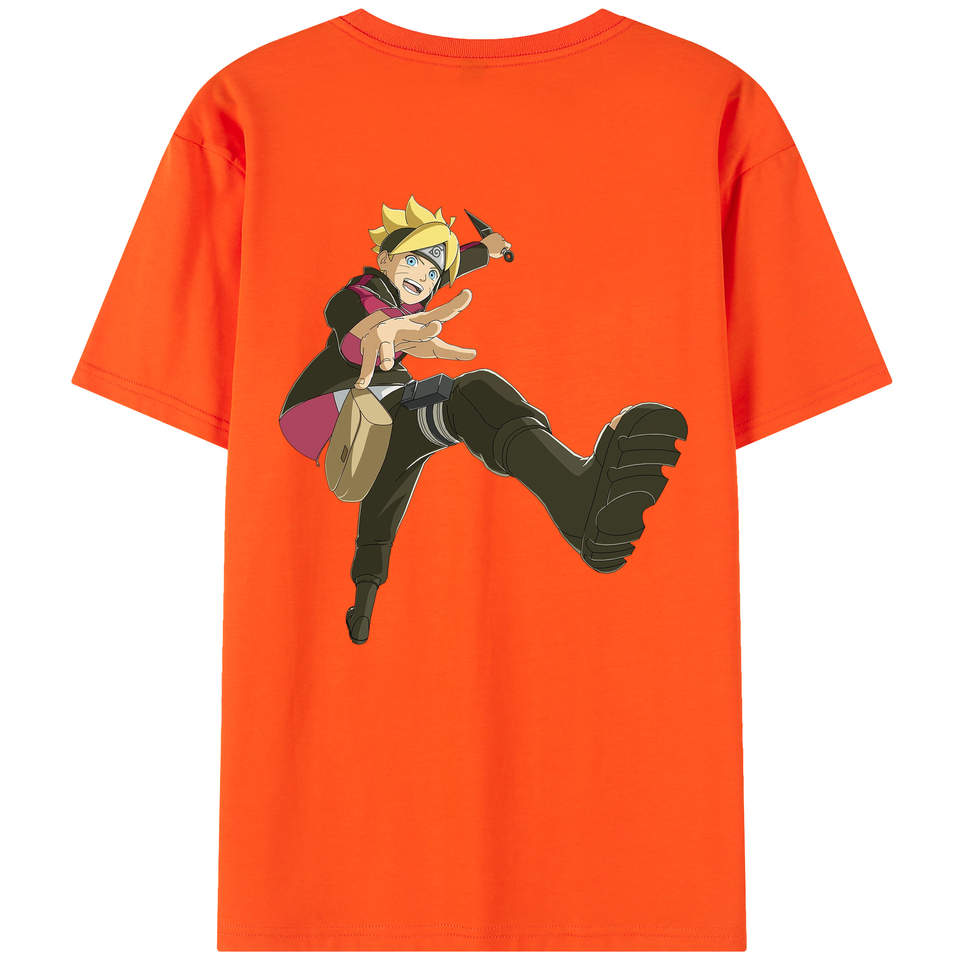 （画像用） NARUTO -ナルト- うずまき ボルト Uzumaki Boruto 綿100％半袖Tシャツ（背面プリント）