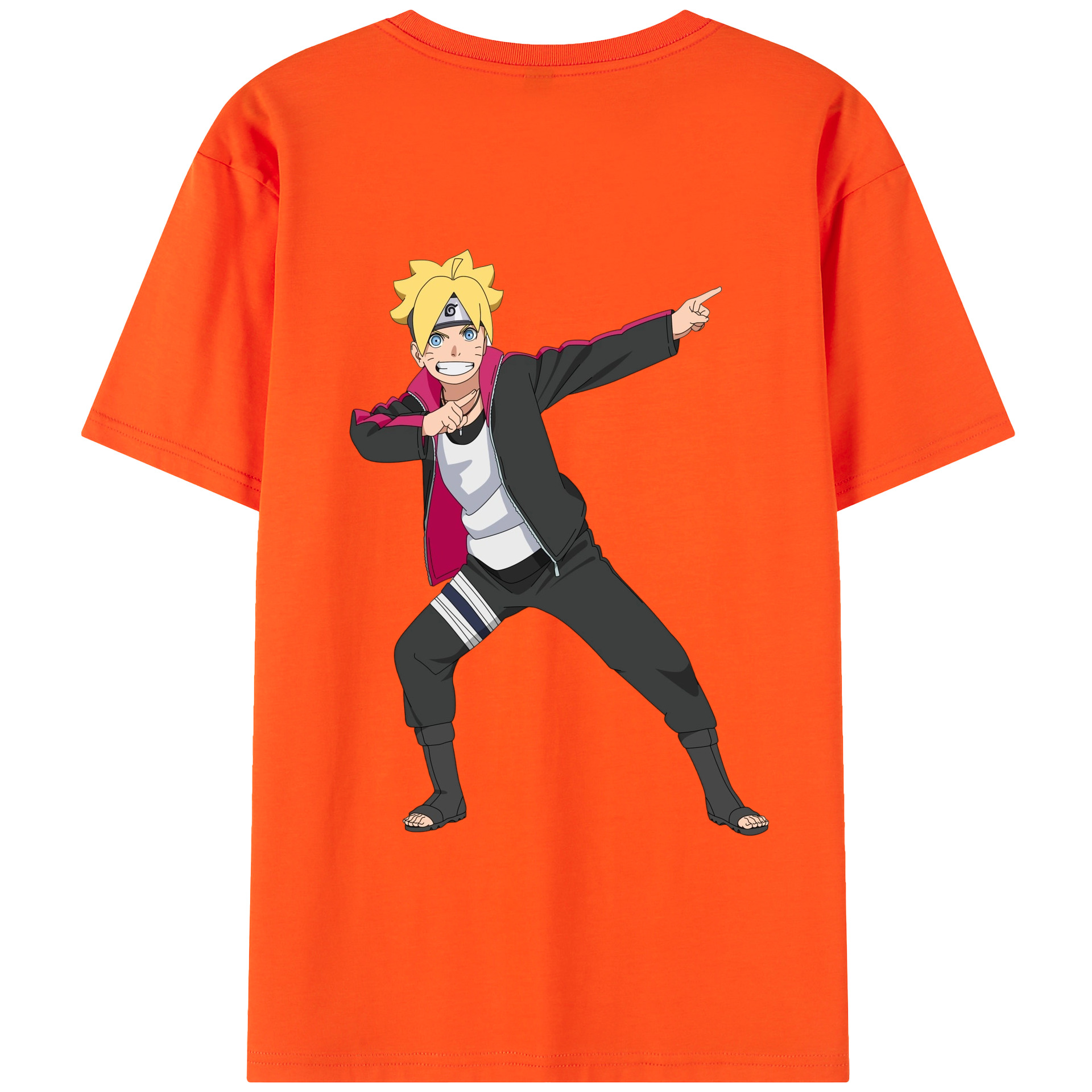 （画像用） NARUTO -ナルト- うずまき ボルト Uzumaki Boruto 綿100％半袖Tシャツ（背面プリント）
