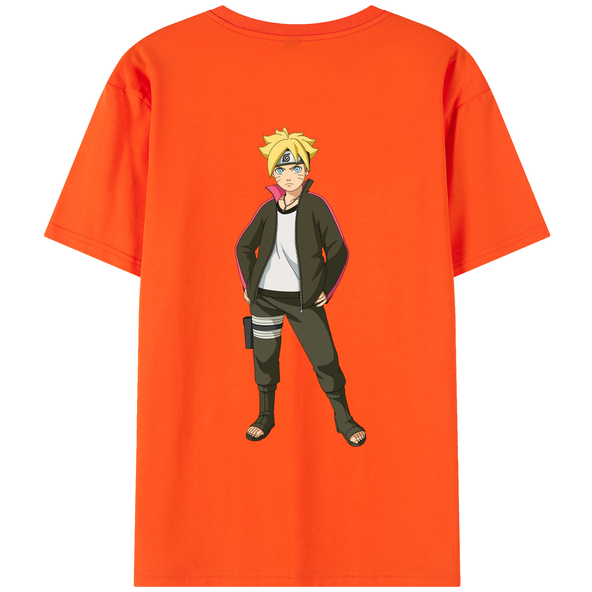 （画像用） NARUTO -ナルト- うずまき ボルト Uzumaki Boruto 綿100％半袖Tシャツ（背面プリント）