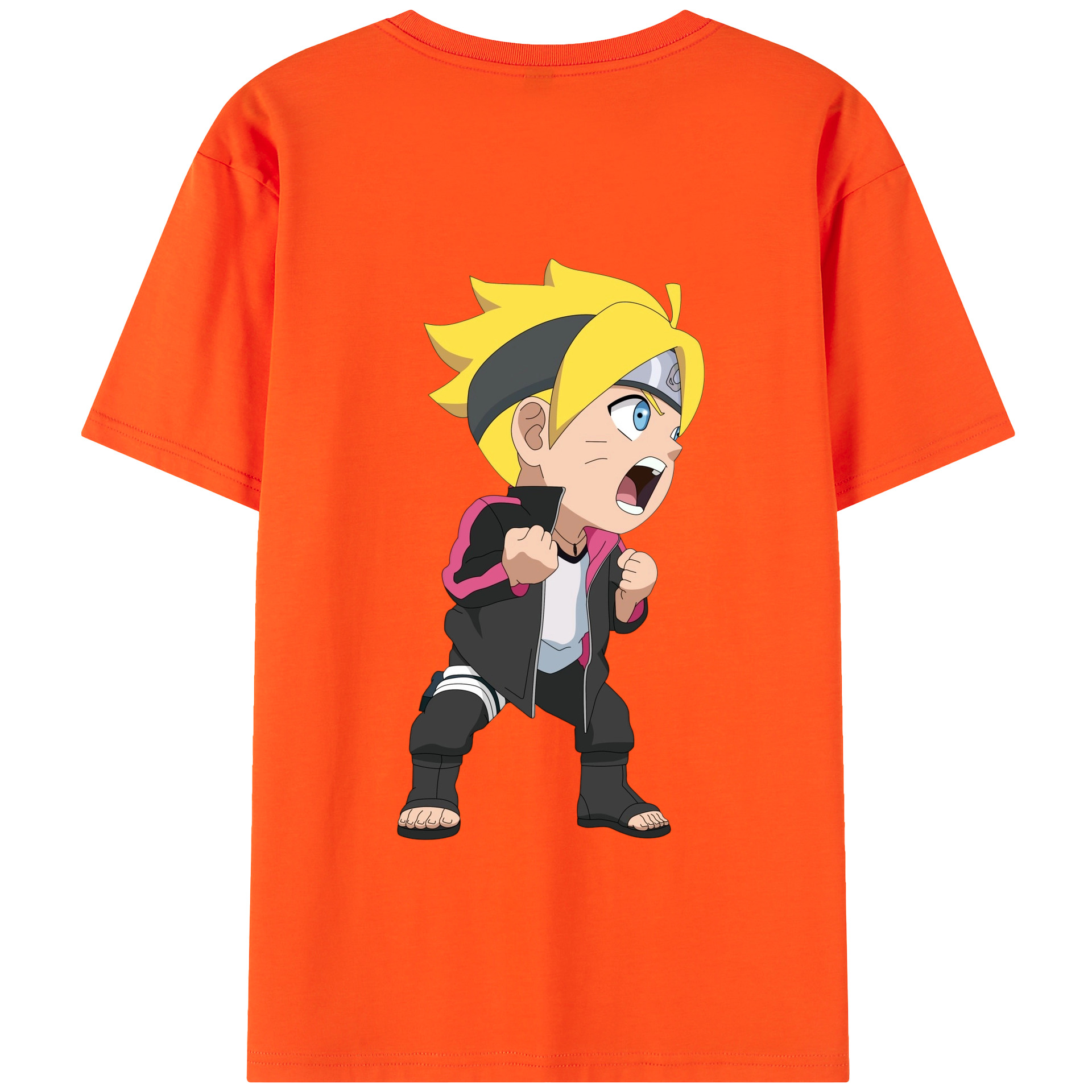 （画像用） NARUTO -ナルト- うずまき ボルト Uzumaki Boruto 綿100％半袖Tシャツ（背面プリント）