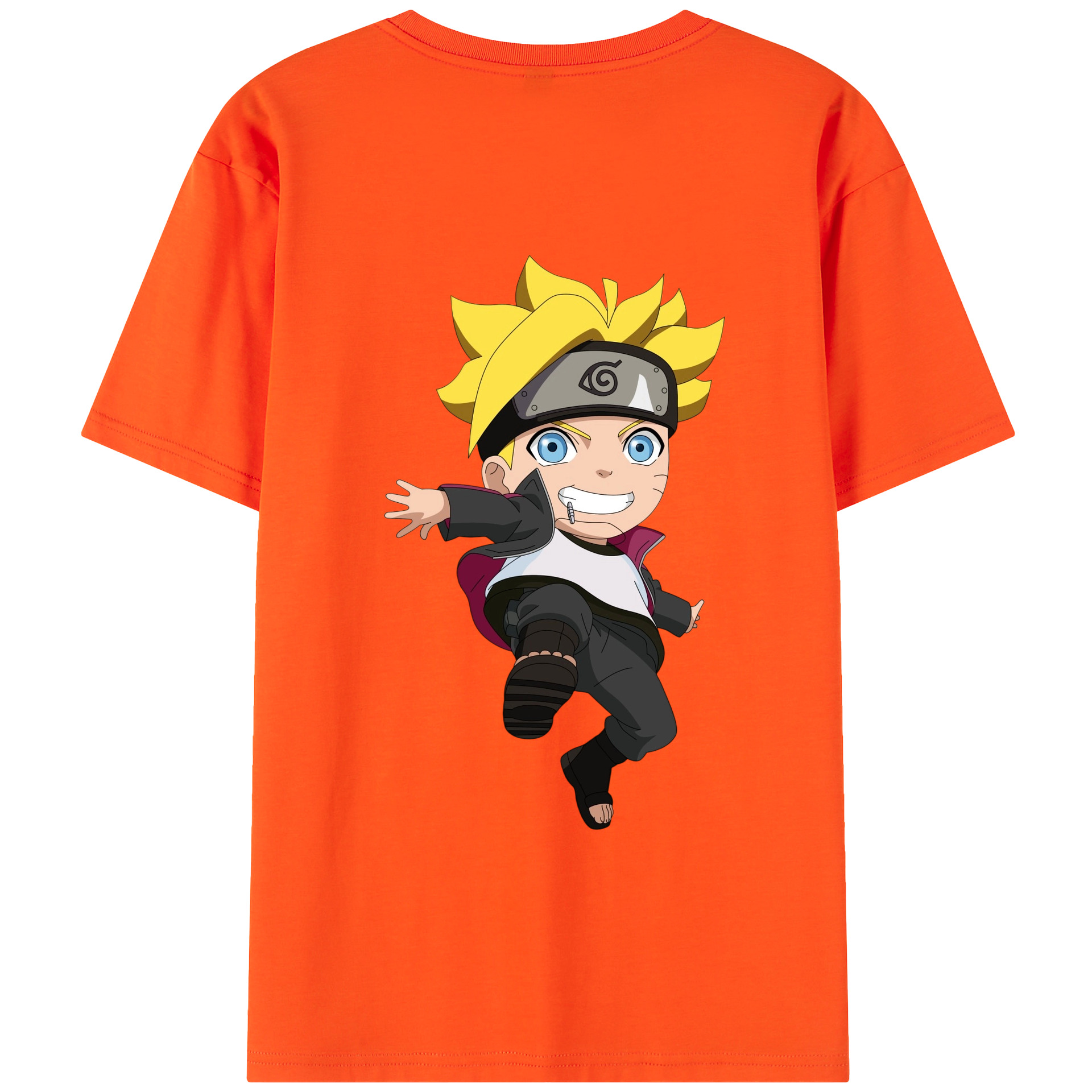 （画像用） NARUTO -ナルト- うずまき ボルト Uzumaki Boruto 綿100％半袖Tシャツ（背面プリント）