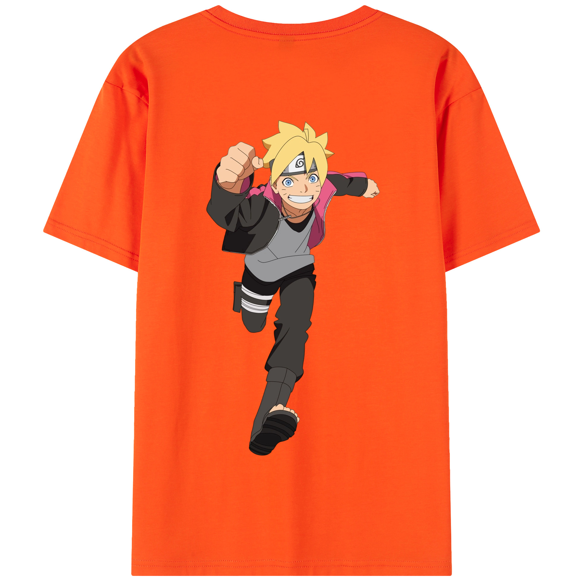 （画像用） NARUTO -ナルト- うずまき ボルト Uzumaki Boruto 綿100％半袖Tシャツ（背面プリント）