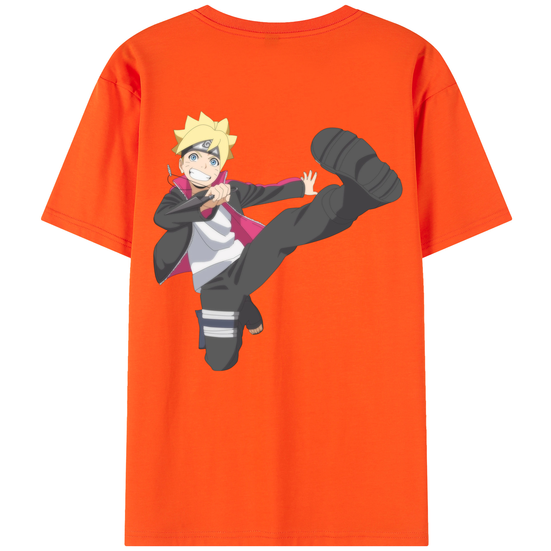 （画像用） NARUTO -ナルト- うずまき ボルト Uzumaki Boruto 綿100％半袖Tシャツ（背面プリント）