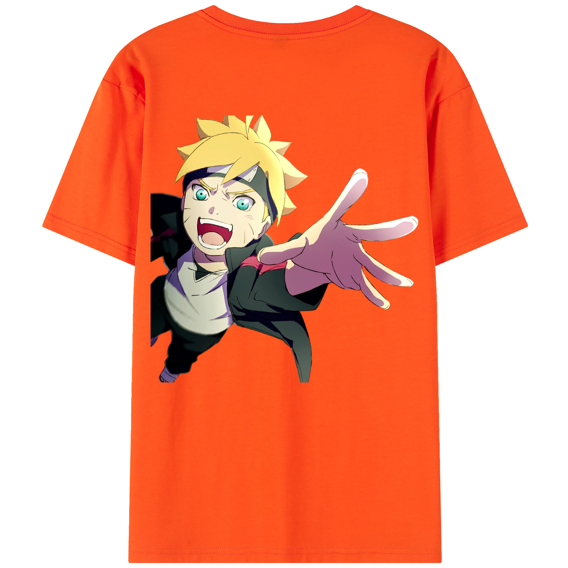 （画像用） NARUTO -ナルト- うずまき ボルト Uzumaki Boruto 綿100％半袖Tシャツ（背面プリント）