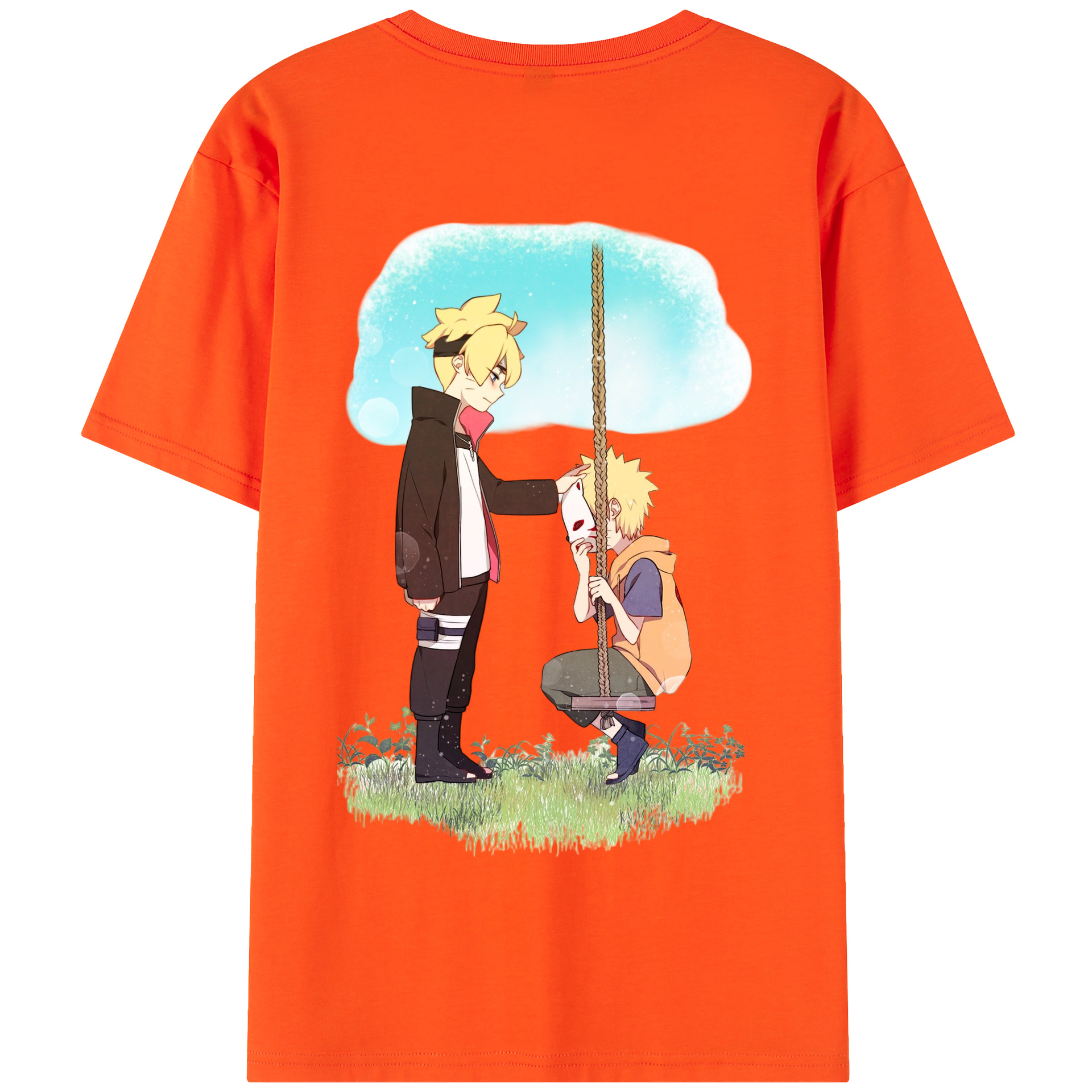 （画像用） NARUTO -ナルト- うずまき ボルト Uzumaki Boruto 綿100％半袖Tシャツ（背面プリント）